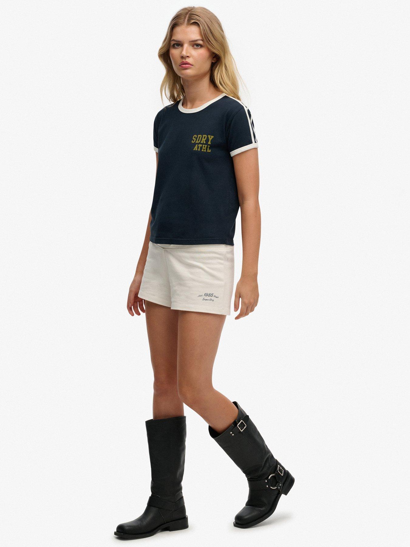Image 4 of 6 of Superdry Athletic Essentials Jersey Script Short - White