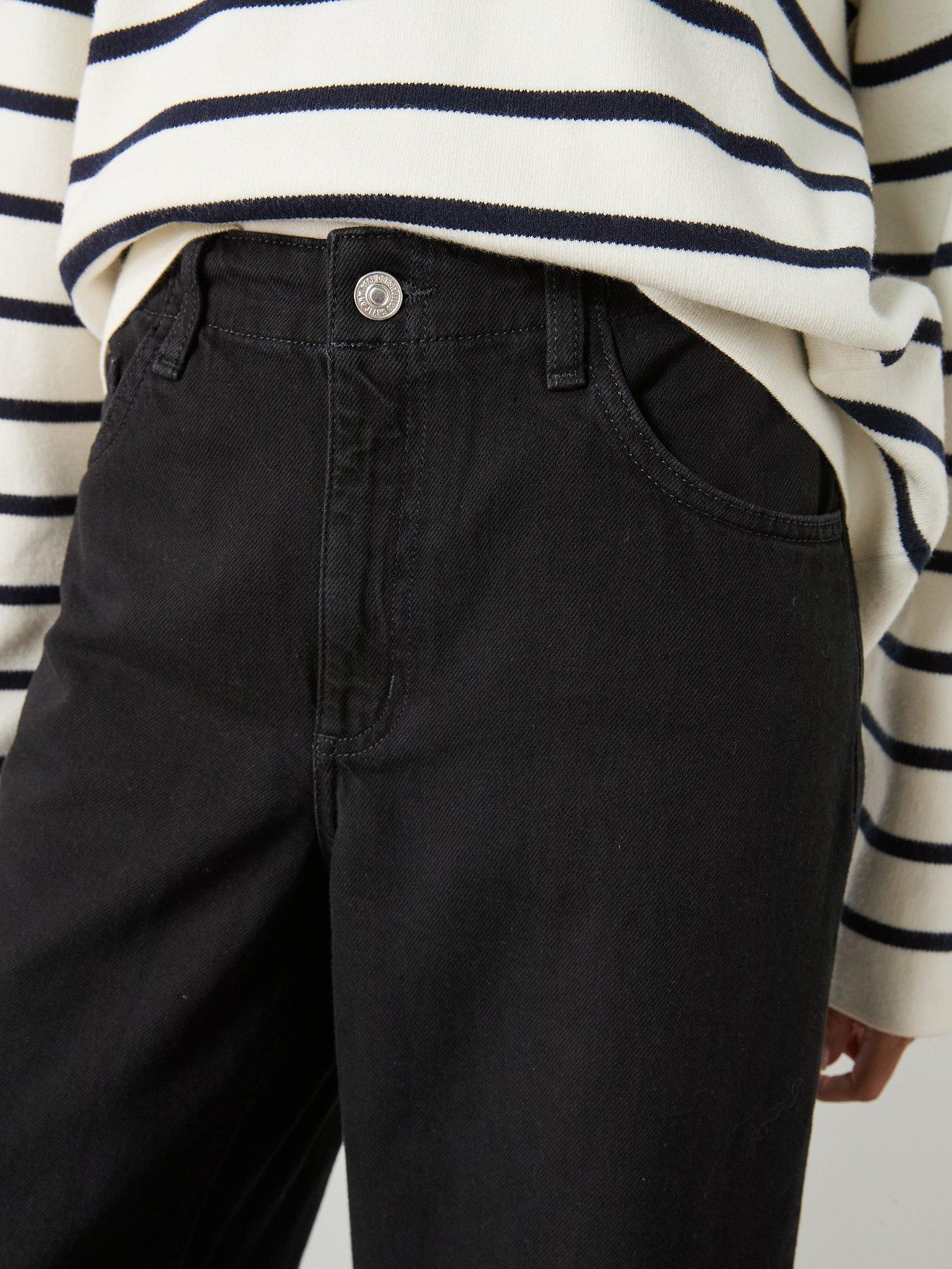 Image 4 of 5 of Mango Wide Leg Mid-rise Jeans - Grey
