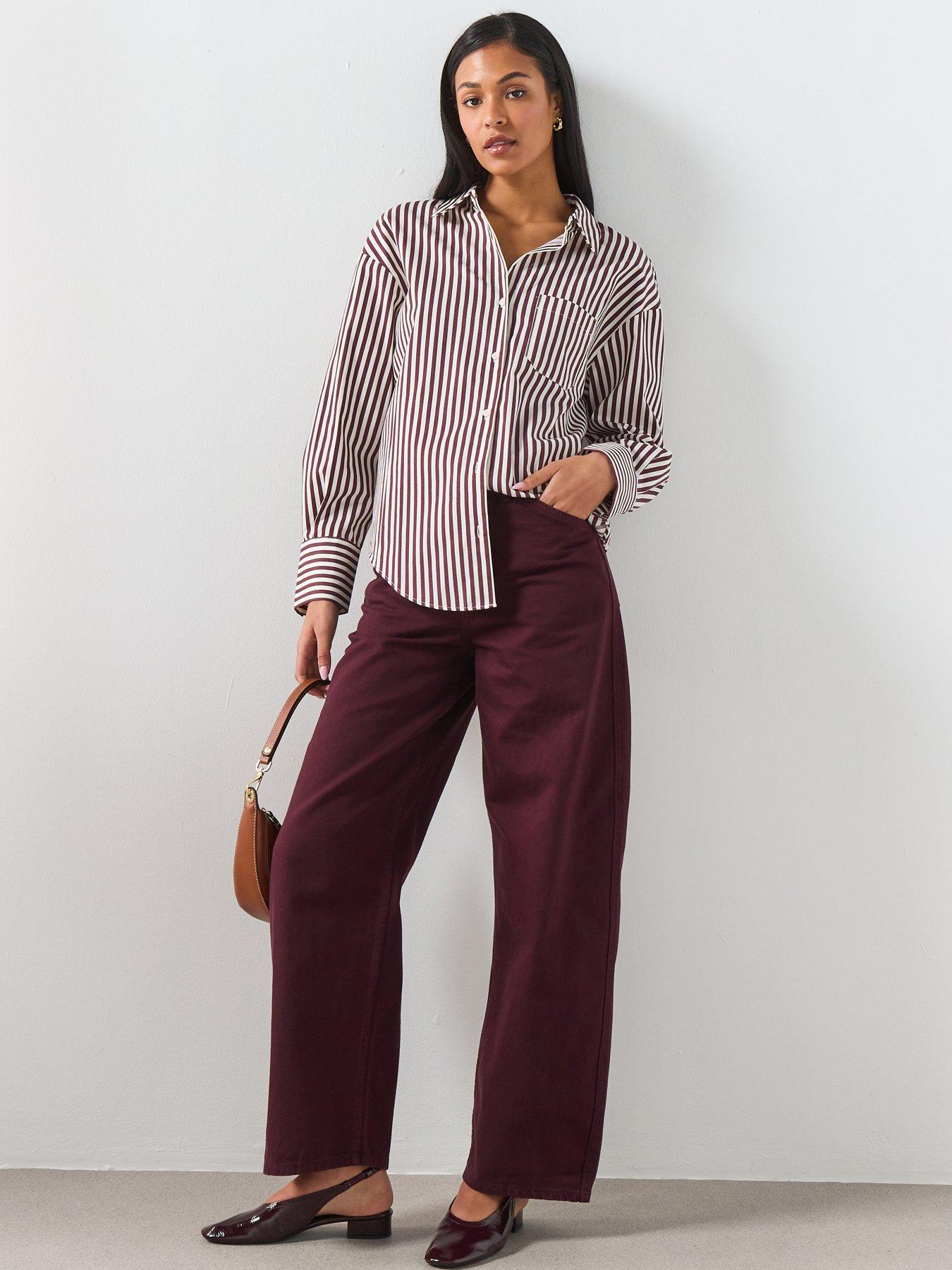Image 3 of 6 of Mango Mid-rise Balloon Jeans - Red
