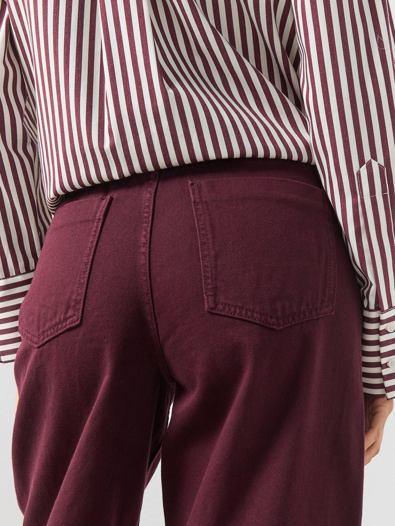 Image 5 of 6 of Mango Mid-rise Balloon Jeans - Red