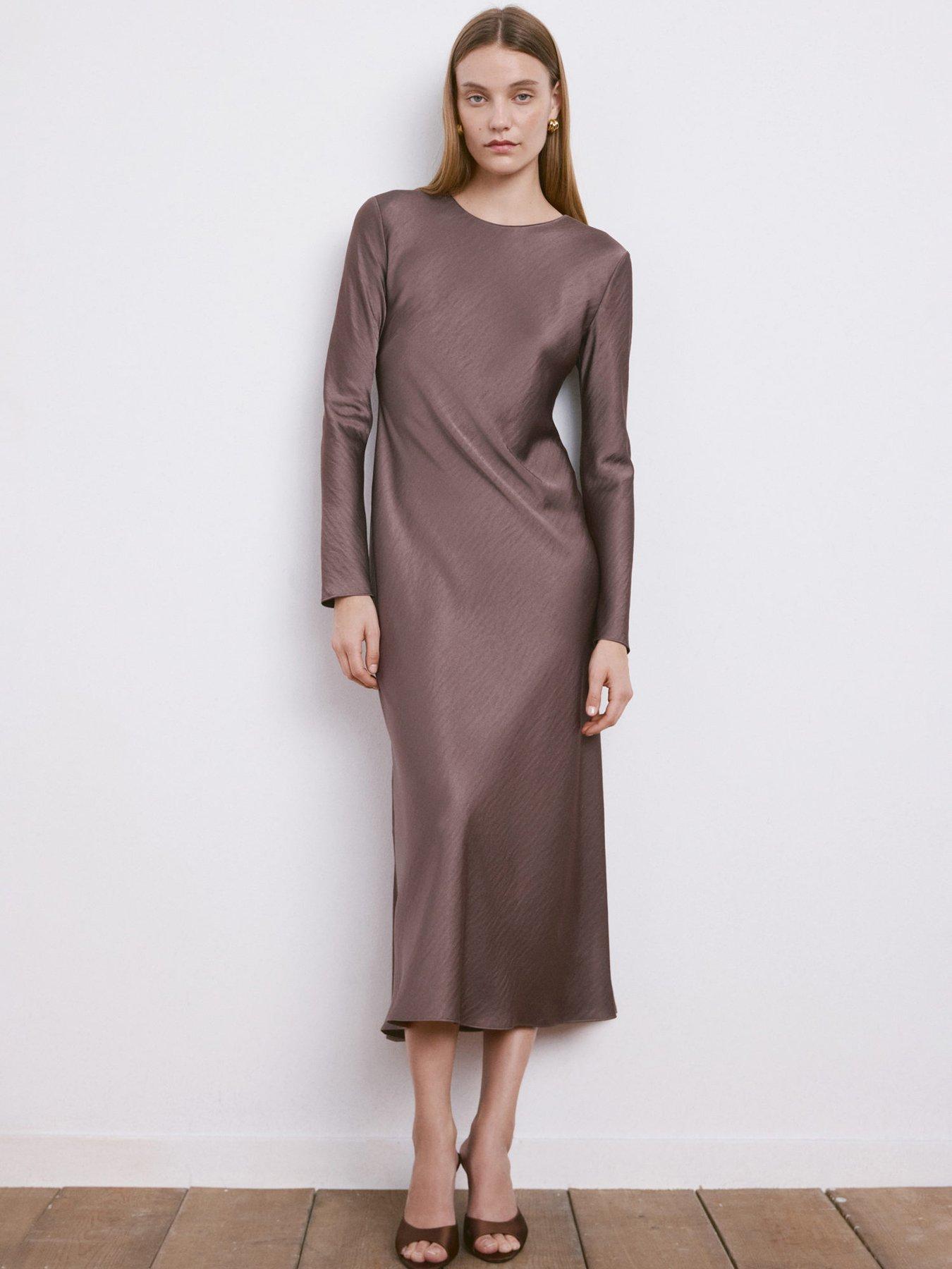 mango-long-satin-textured-dress-purplefront