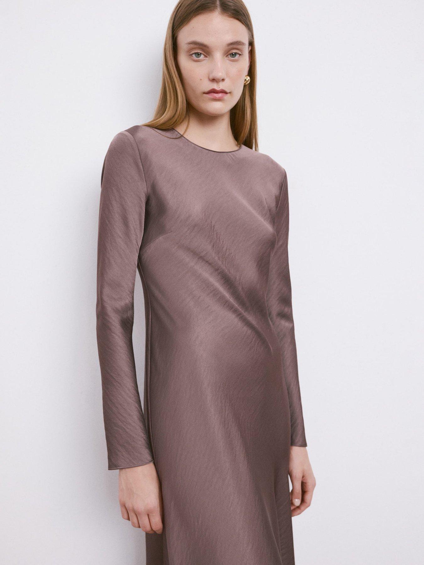mango-long-satin-textured-dress-purpleoutfit