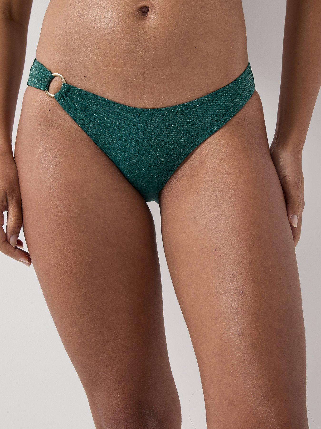 PIECES Pclaomi Lurex Bikini Ring Brief - Green