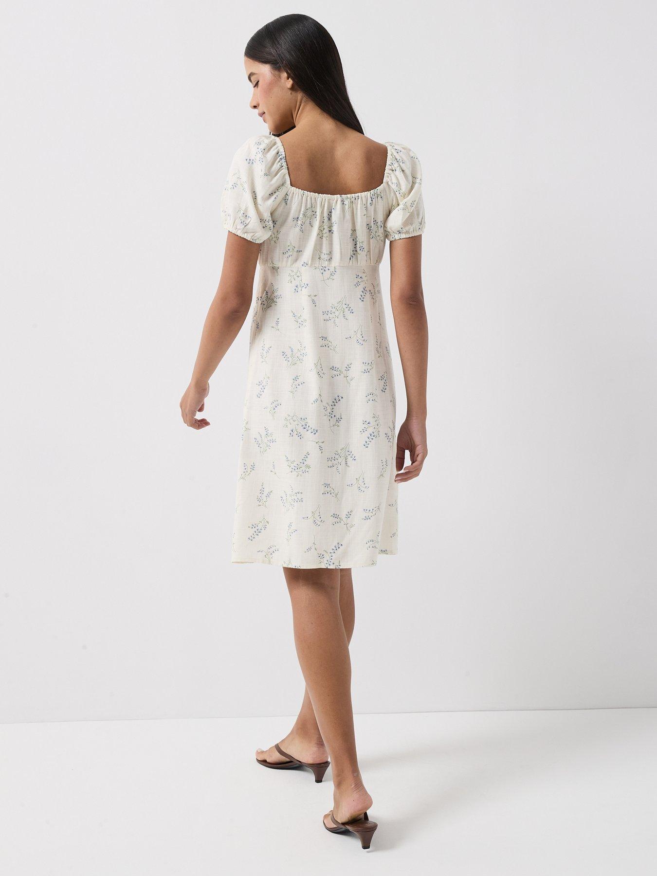 Image 5 of 5 of Only Lyrida Tie Detail Dress - White