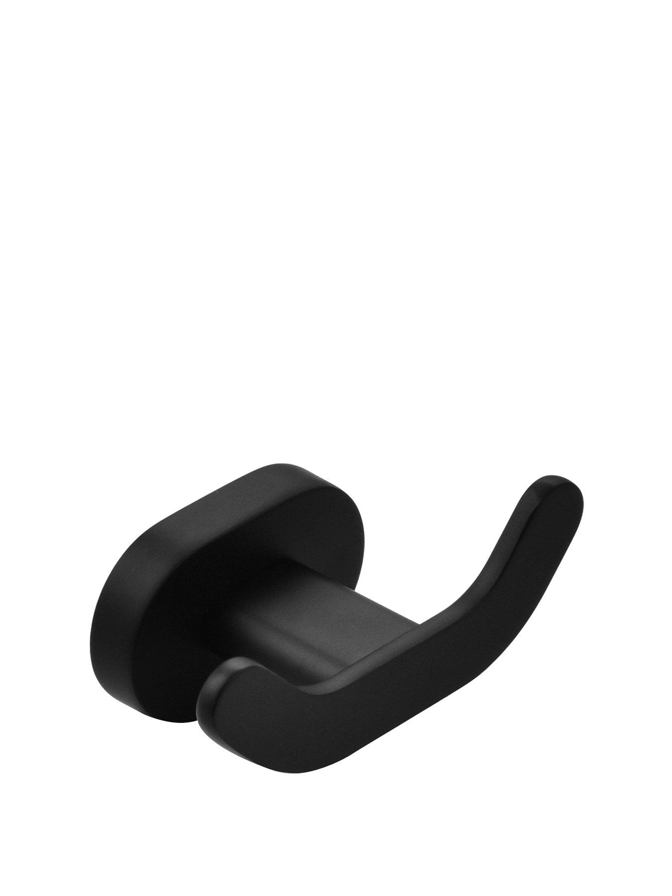 Image 1 of 2 of AQUALONA Robe Hook Black &amp; Double Toilet Roll Holder