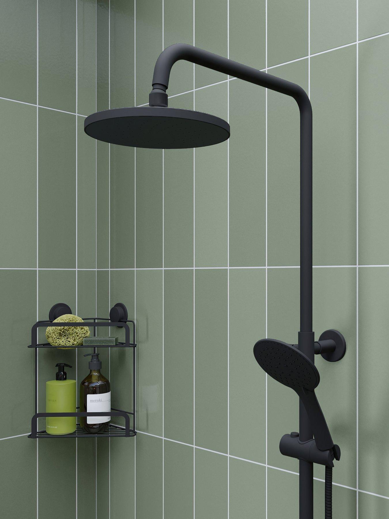croydex-presion-pressure-boost-rain-shower-head-matt-black