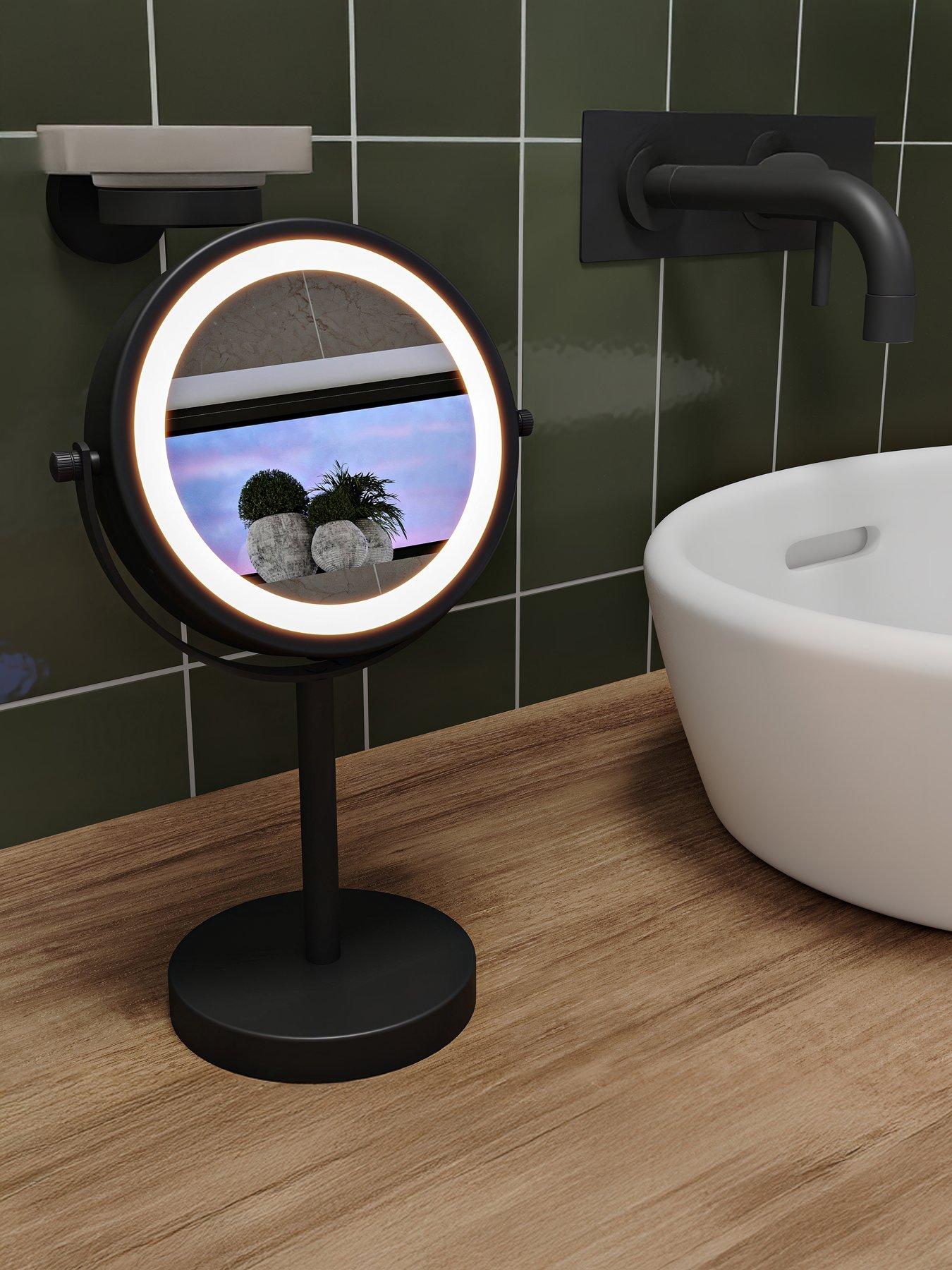 Croydex Black Led Makeup Mirror 3x Magnification