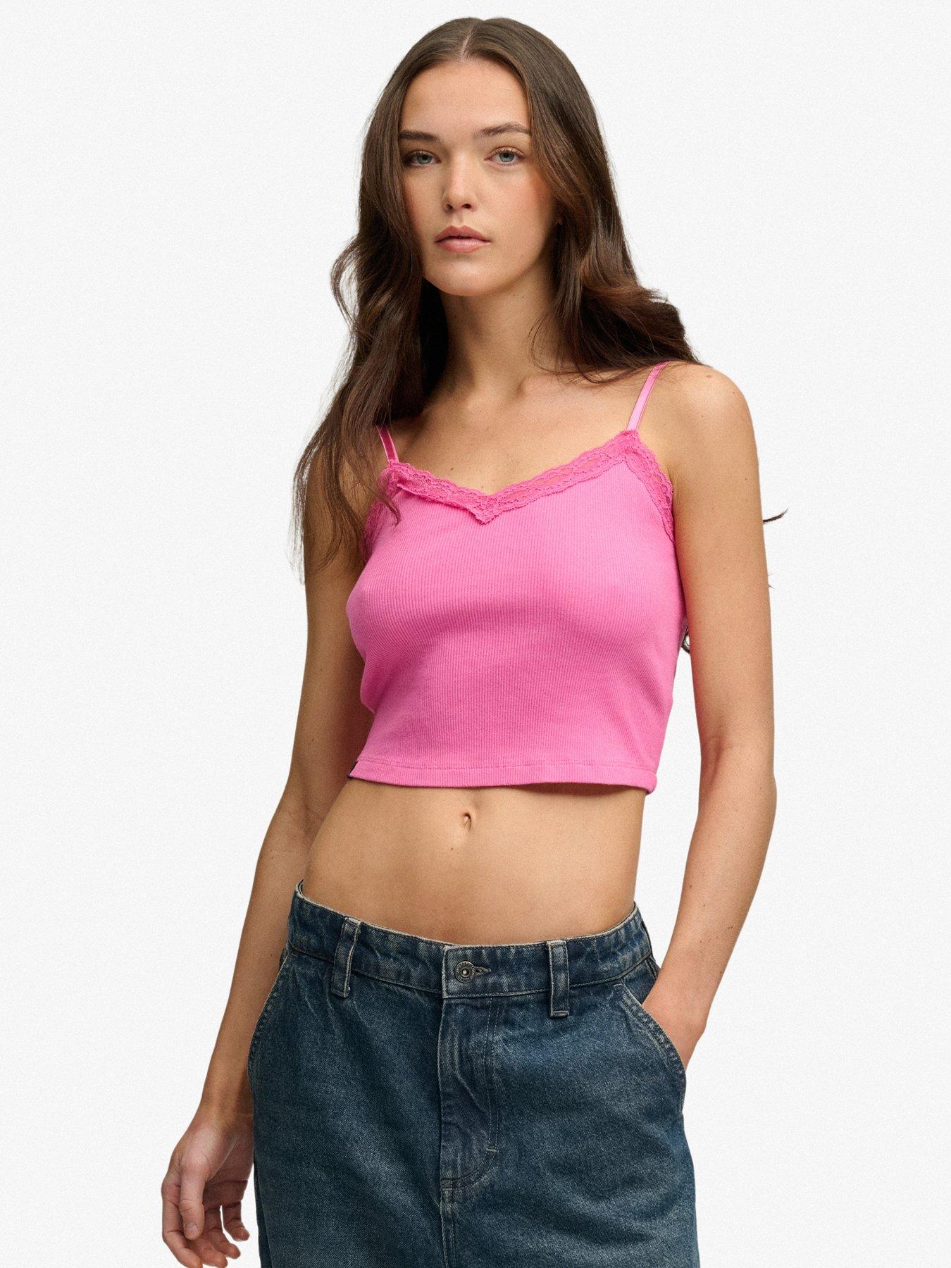 Superdry Essential Lace Trim Crop Cami