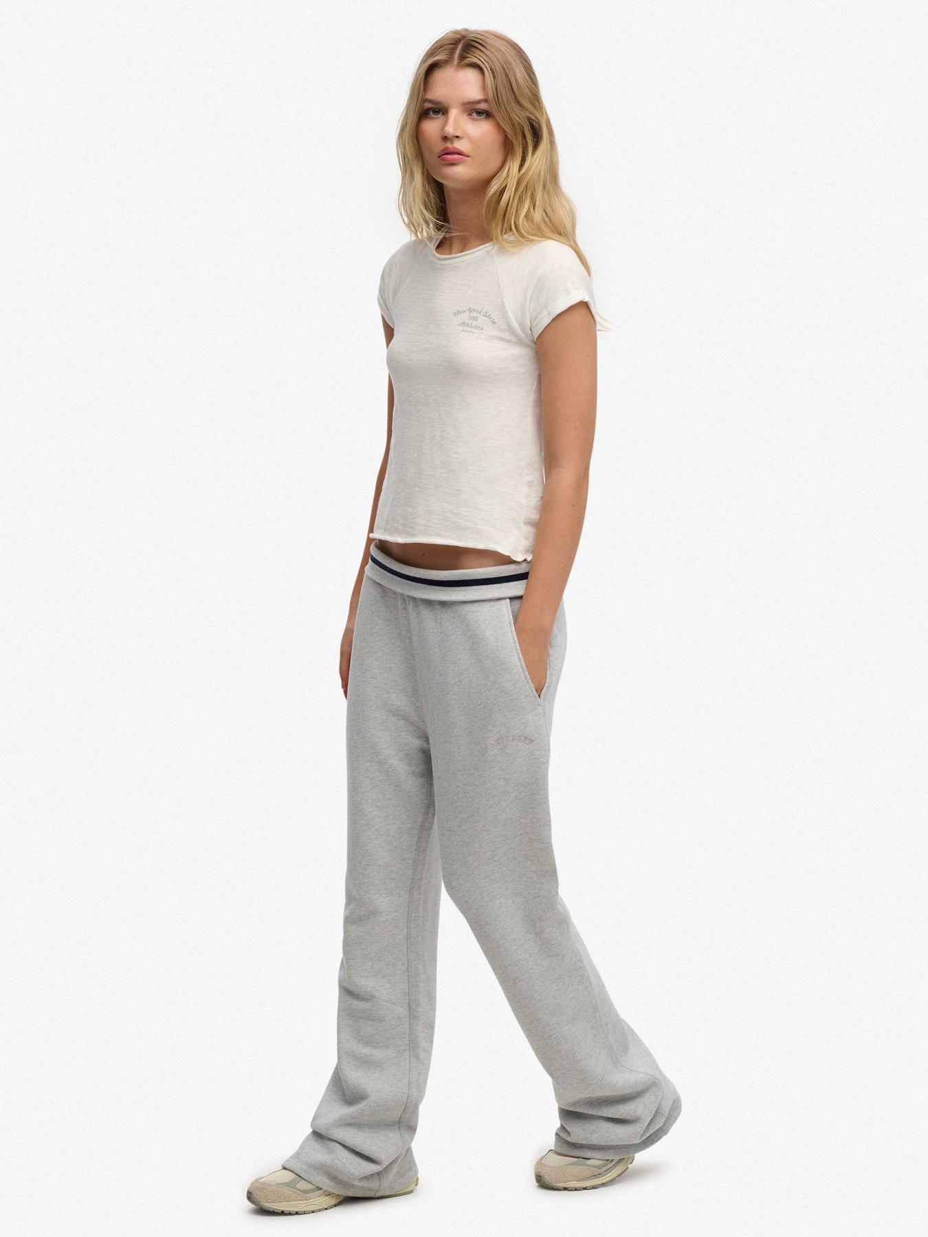 Image 5 of 7 of Superdry Essential Logo Low Rise Flare Jogger - Grey