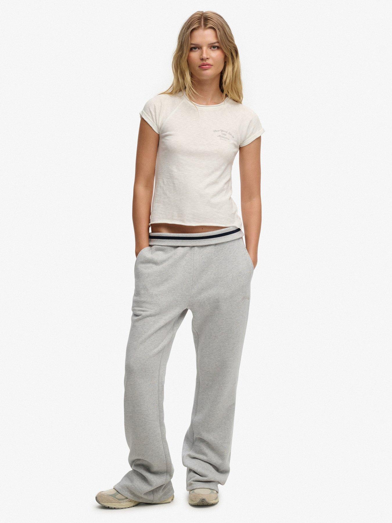 Image 6 of 7 of Superdry Essential Logo Low Rise Flare Jogger - Grey