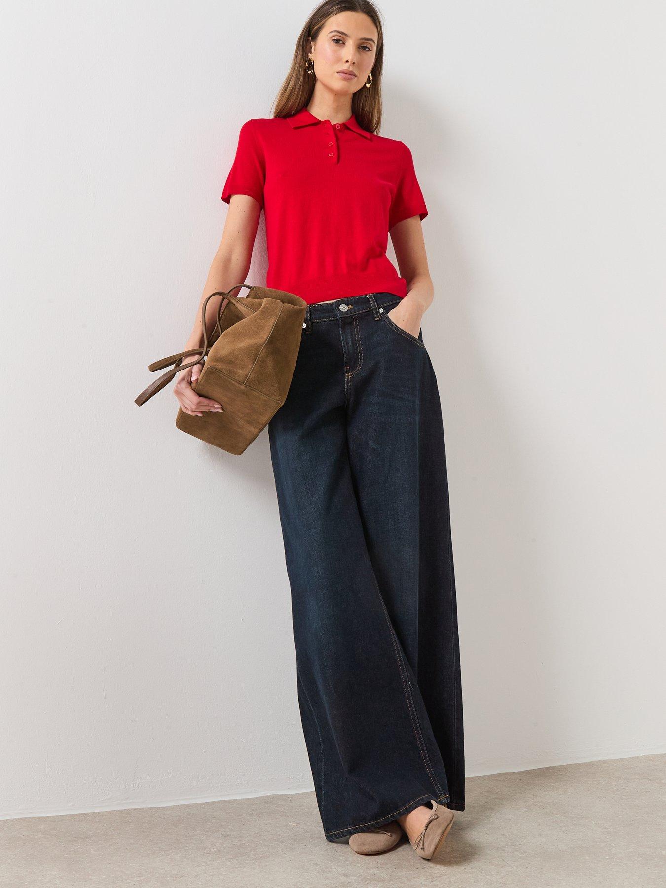 mango-polo-neck-short-sleeved-sweater-redback