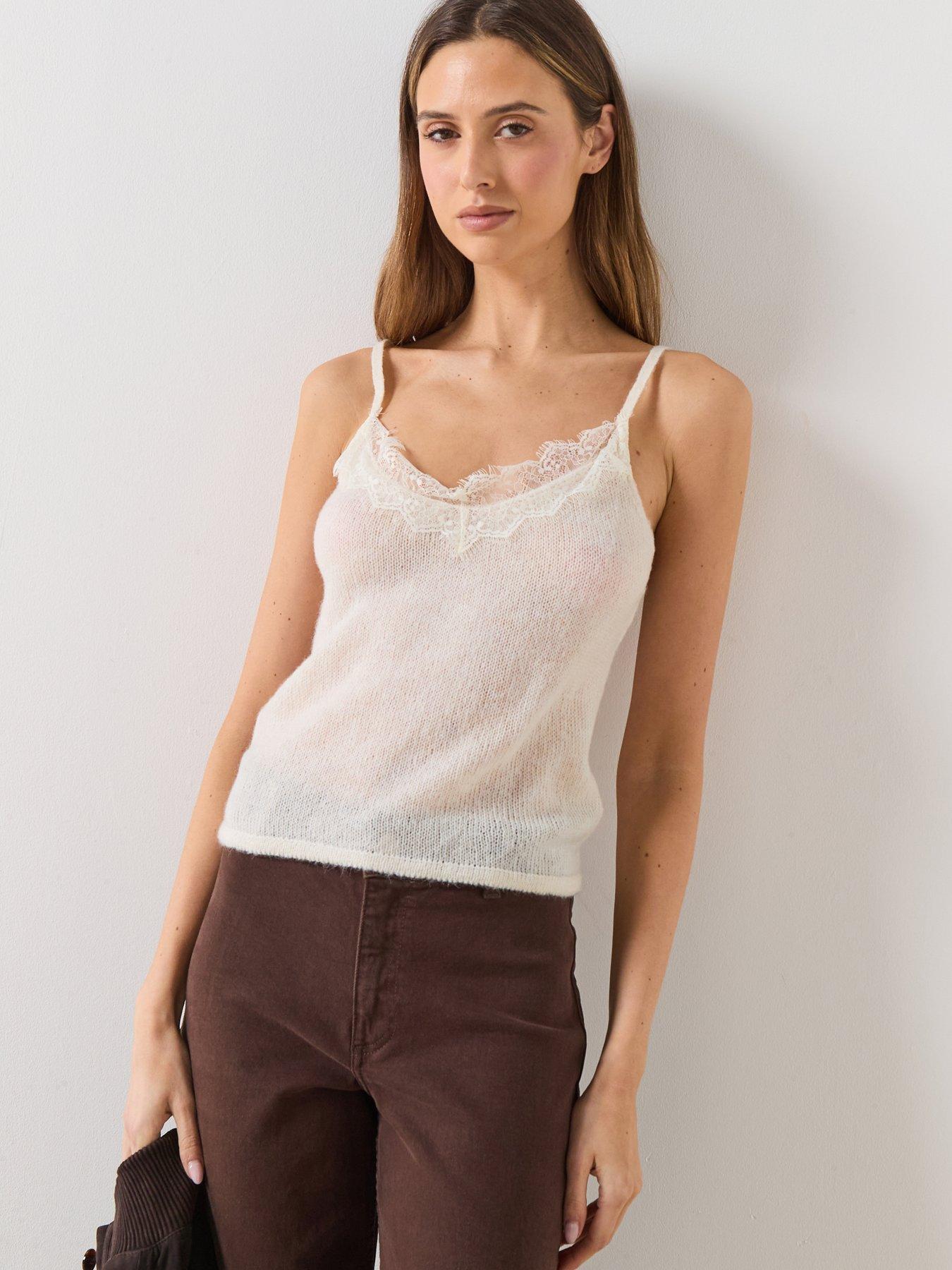 mango-top-with-lace-neck-beige