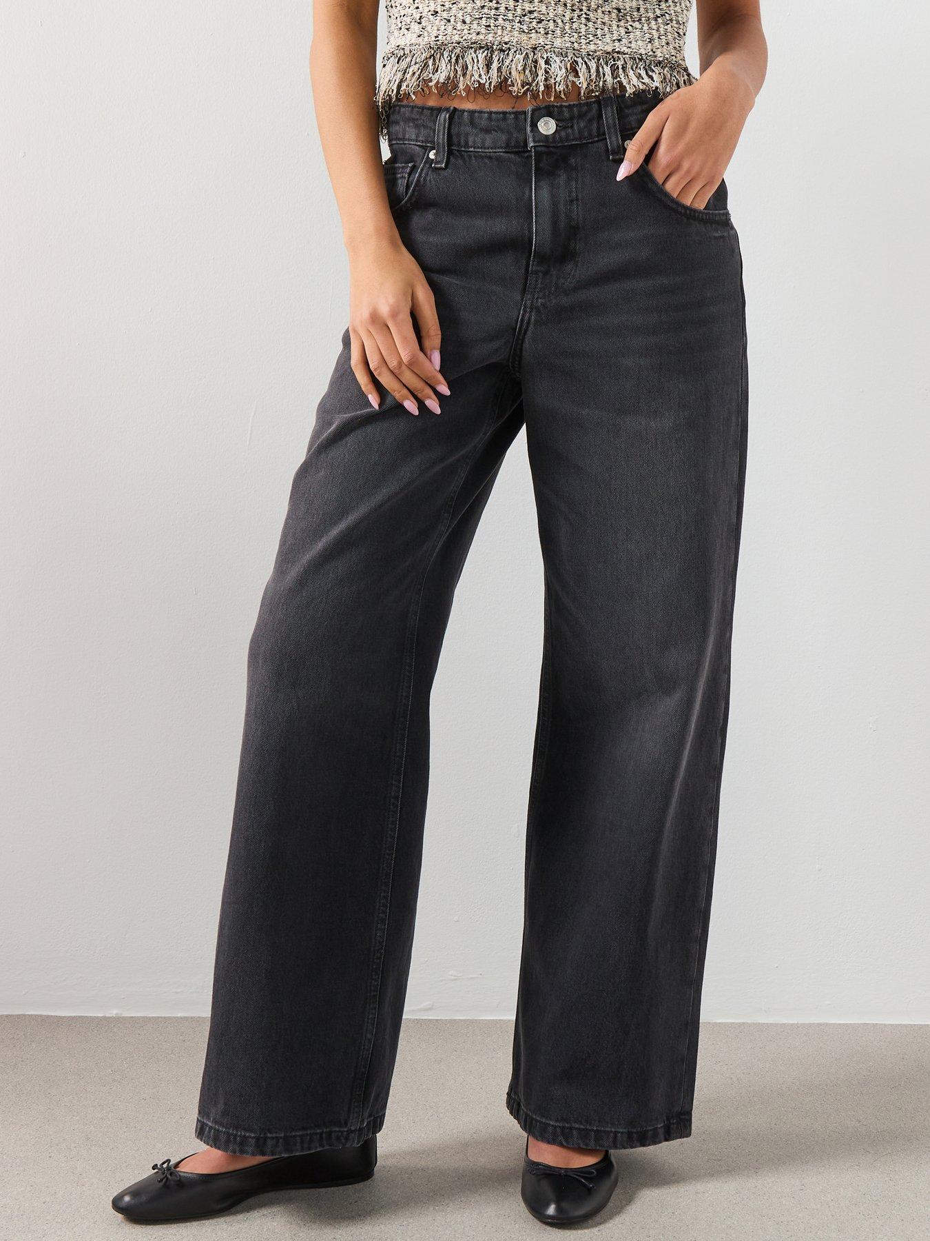 Mango Mid-rise Straight Jeans - Grey