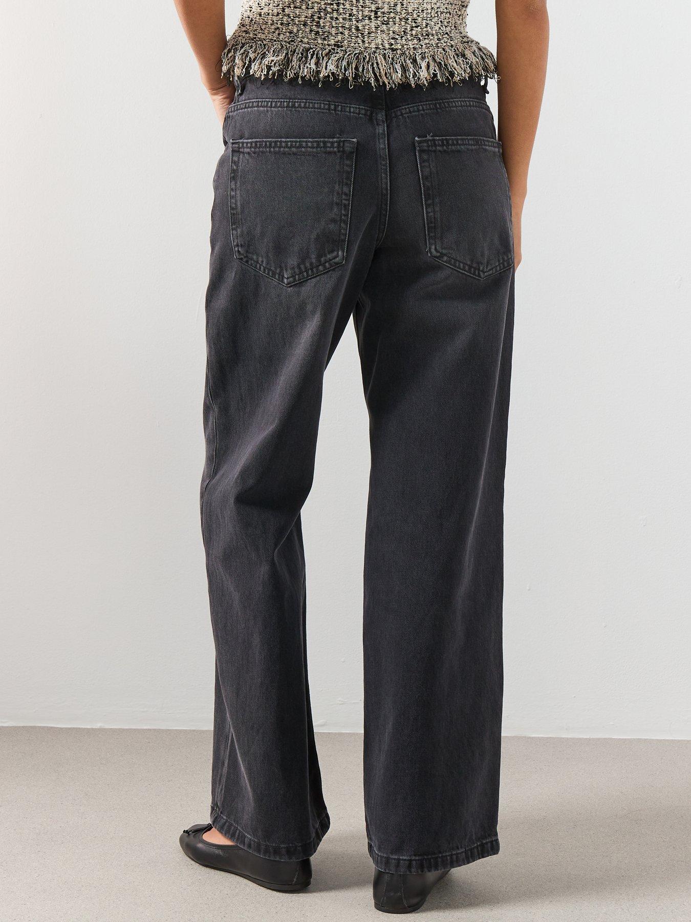 Image 2 of 6 of Mango Mid-rise Straight Jeans - Grey