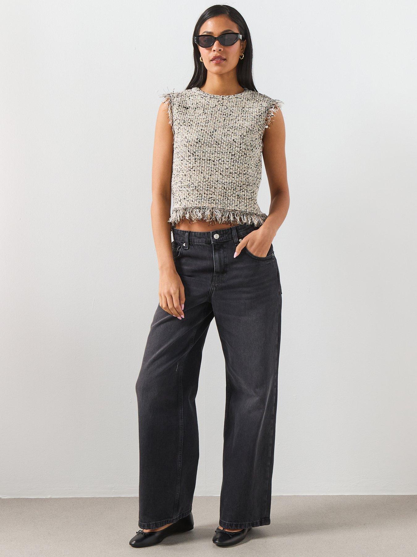 Image 3 of 6 of Mango Mid-rise Straight Jeans - Grey