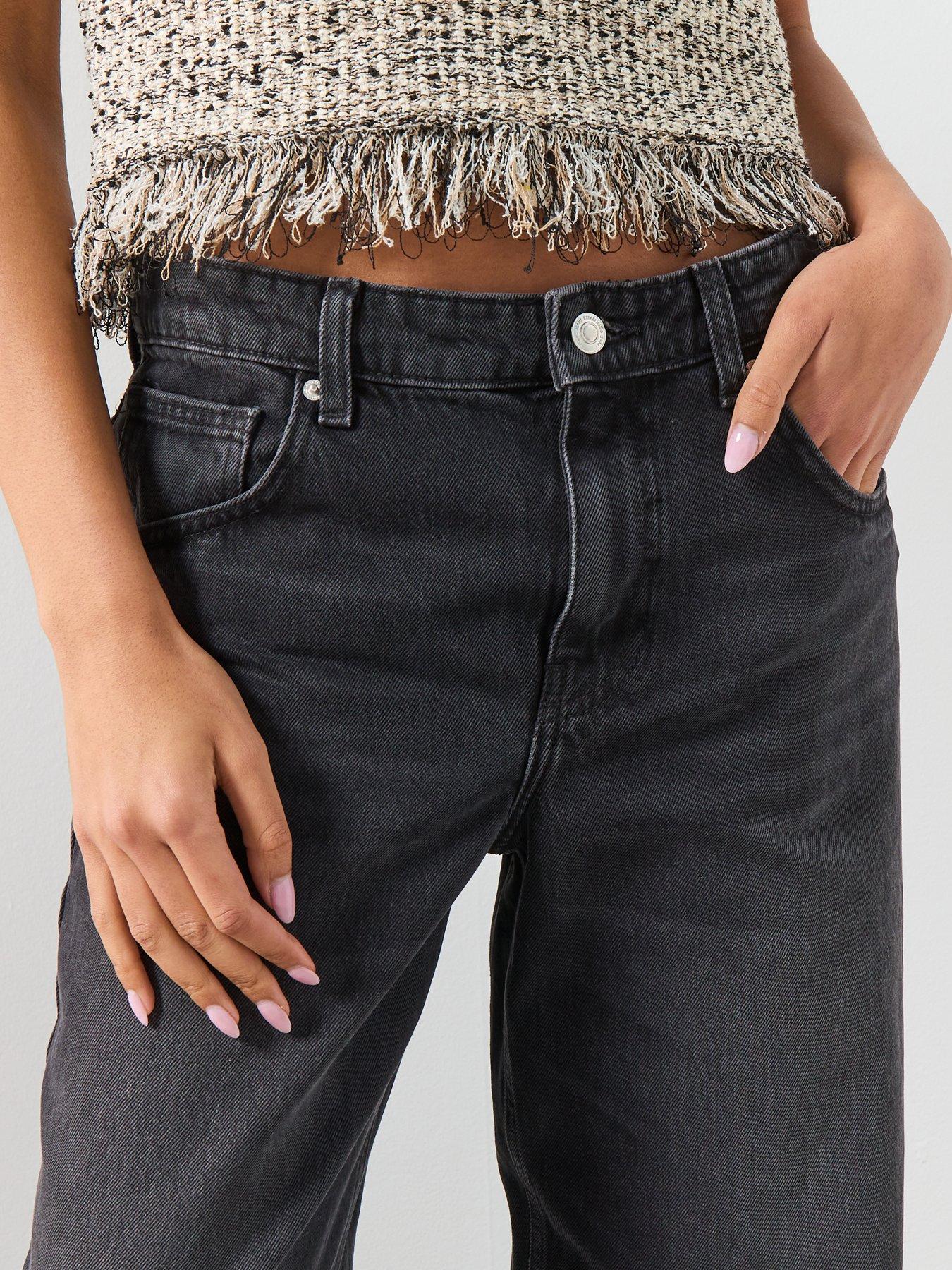 Image 4 of 6 of Mango Mid-rise Straight Jeans - Grey