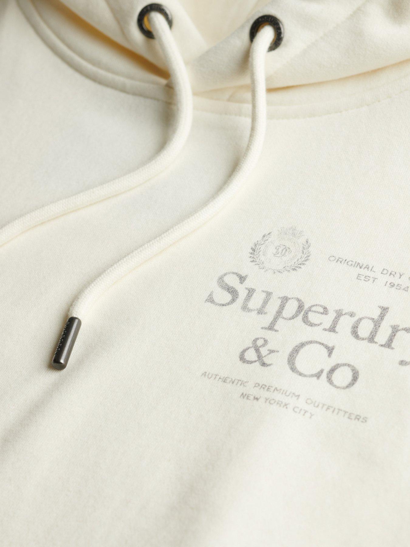 Image 6 of 6 of Superdry Luxe Casual Relaxed Hoodie - Cream