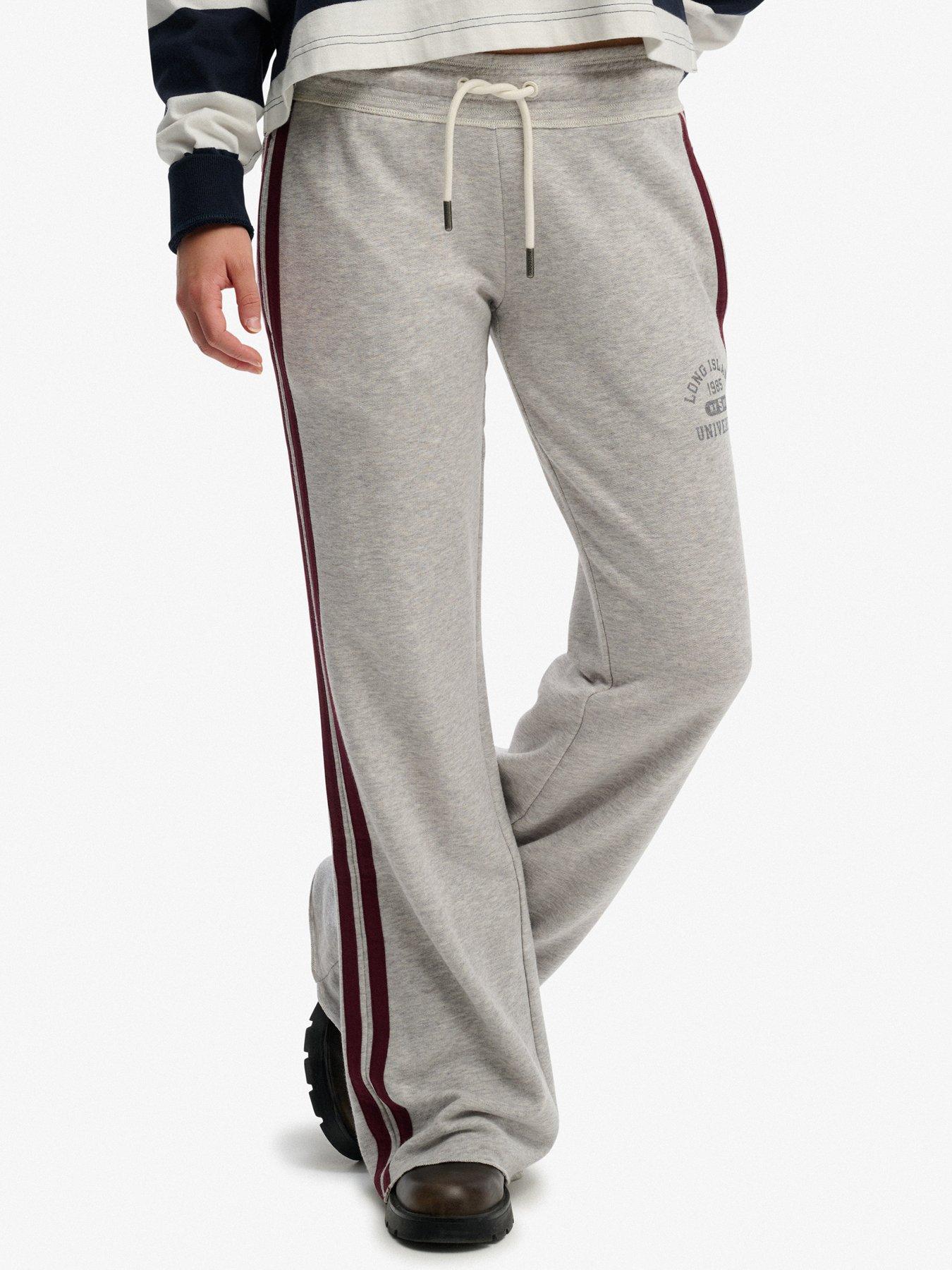 Superdry Athletic Essentials Stripe Flare Joggers - Grey
