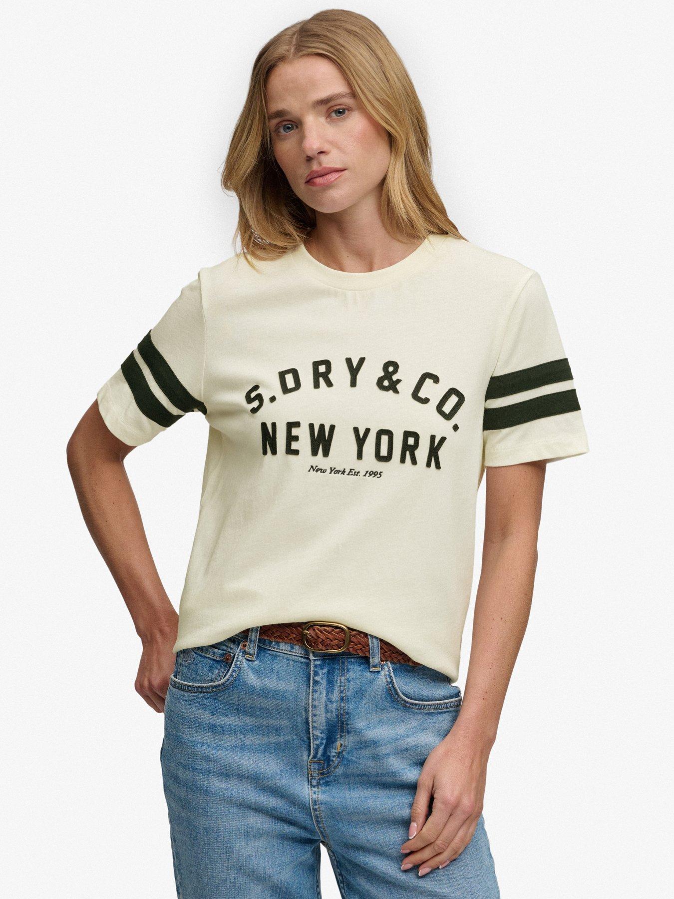 Superdry Country Club Applique T-Shirt - Cream