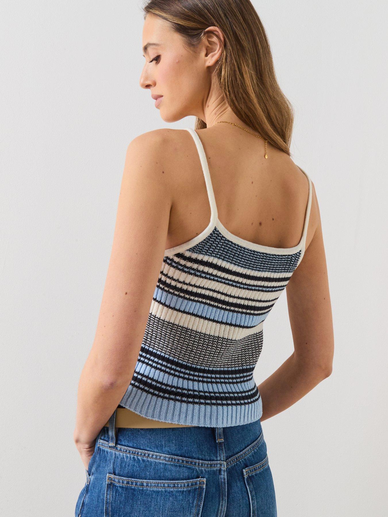 mango-striped-knitted-fitted-top-bluestillFront