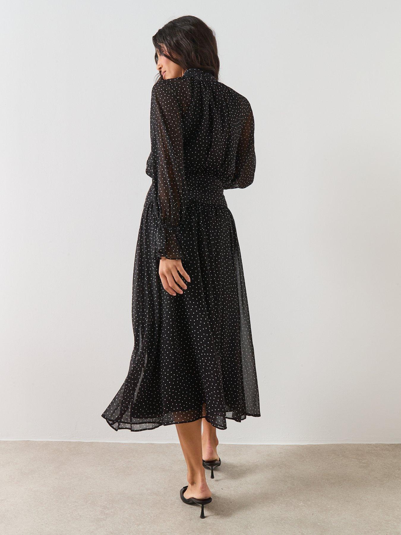 Image 2 of 6 of Mango Gathered Turtleneck Dress - Black