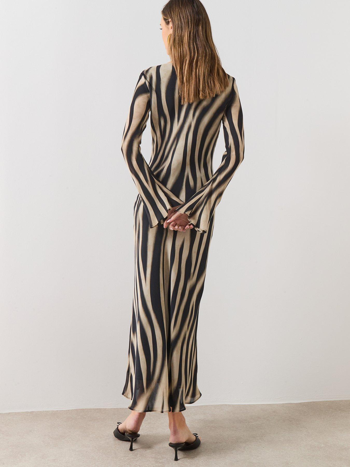 mango-a-line-animal-print-dress-blackstillFront
