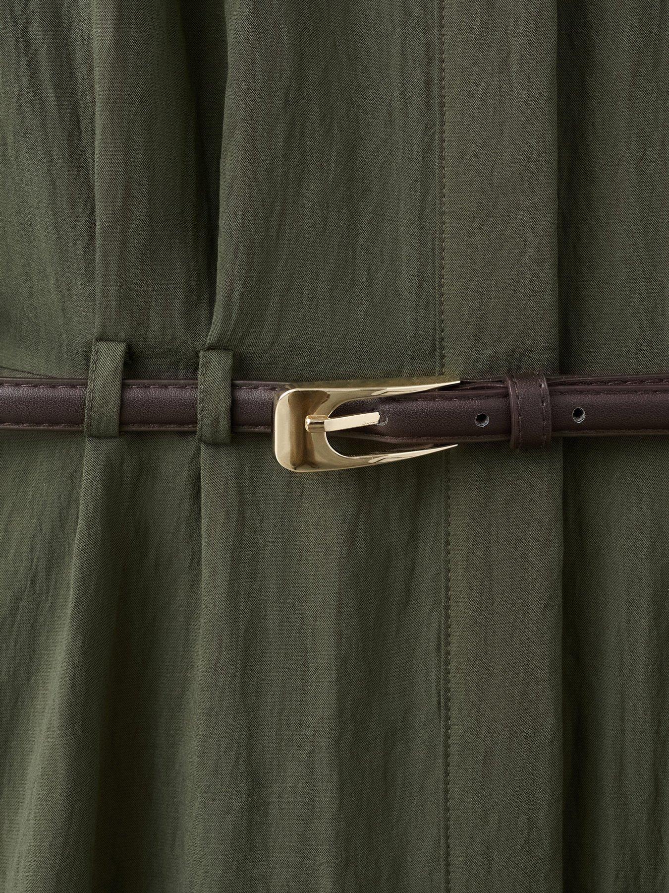 Image 6 of 7 of Mango Lyocell Shirt Dress - Khaki