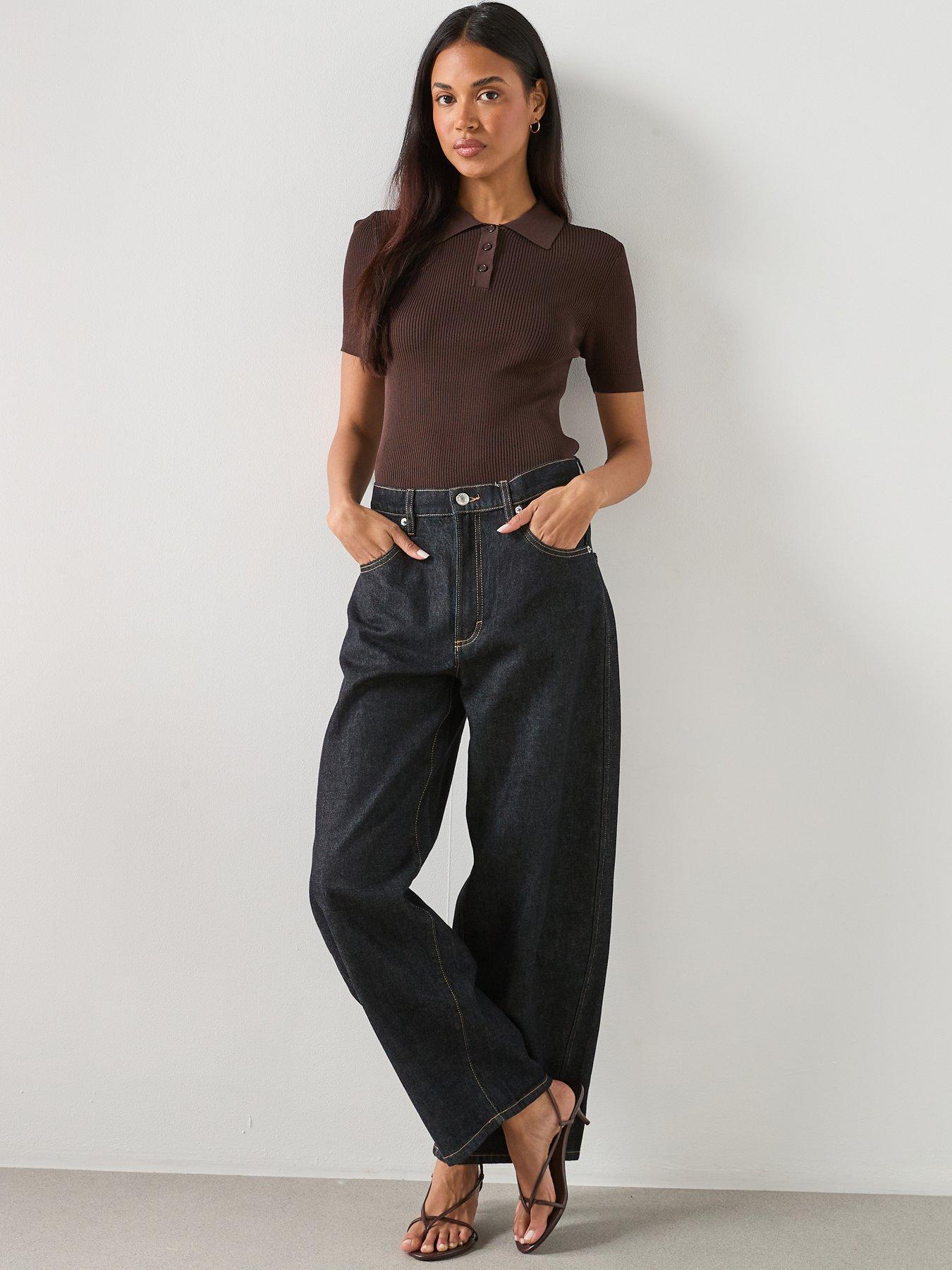 Image 1 of 6 of Mango Low-rise Balloon Jeans - Blue