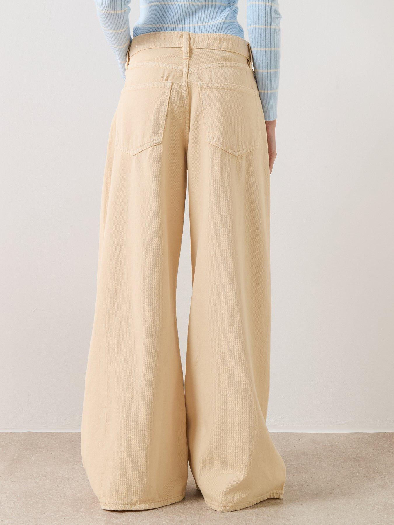 Image 2 of 6 of Mango Wide Leg Mid-Rise Jeans - Yellow