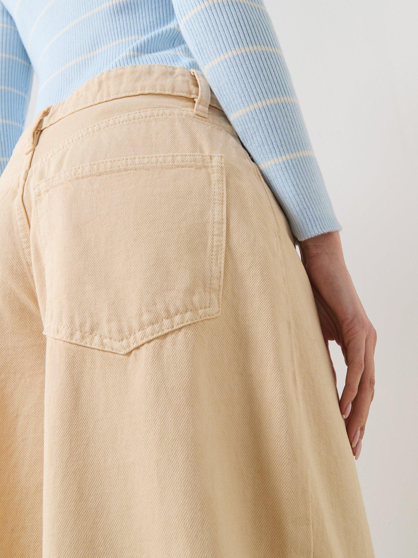 Image 5 of 6 of Mango Wide Leg Mid-Rise Jeans - Yellow