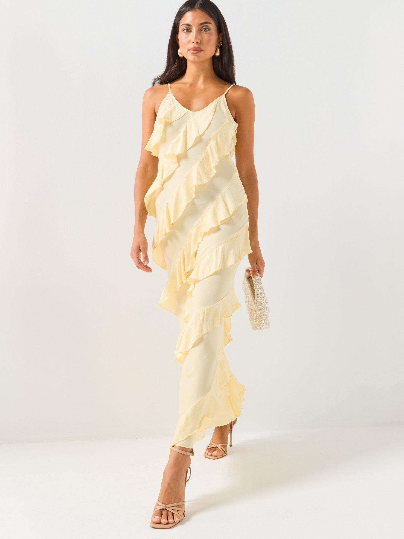 Image 3 of 6 of Vero Moda Ruffle Maxi Dress - Yellow