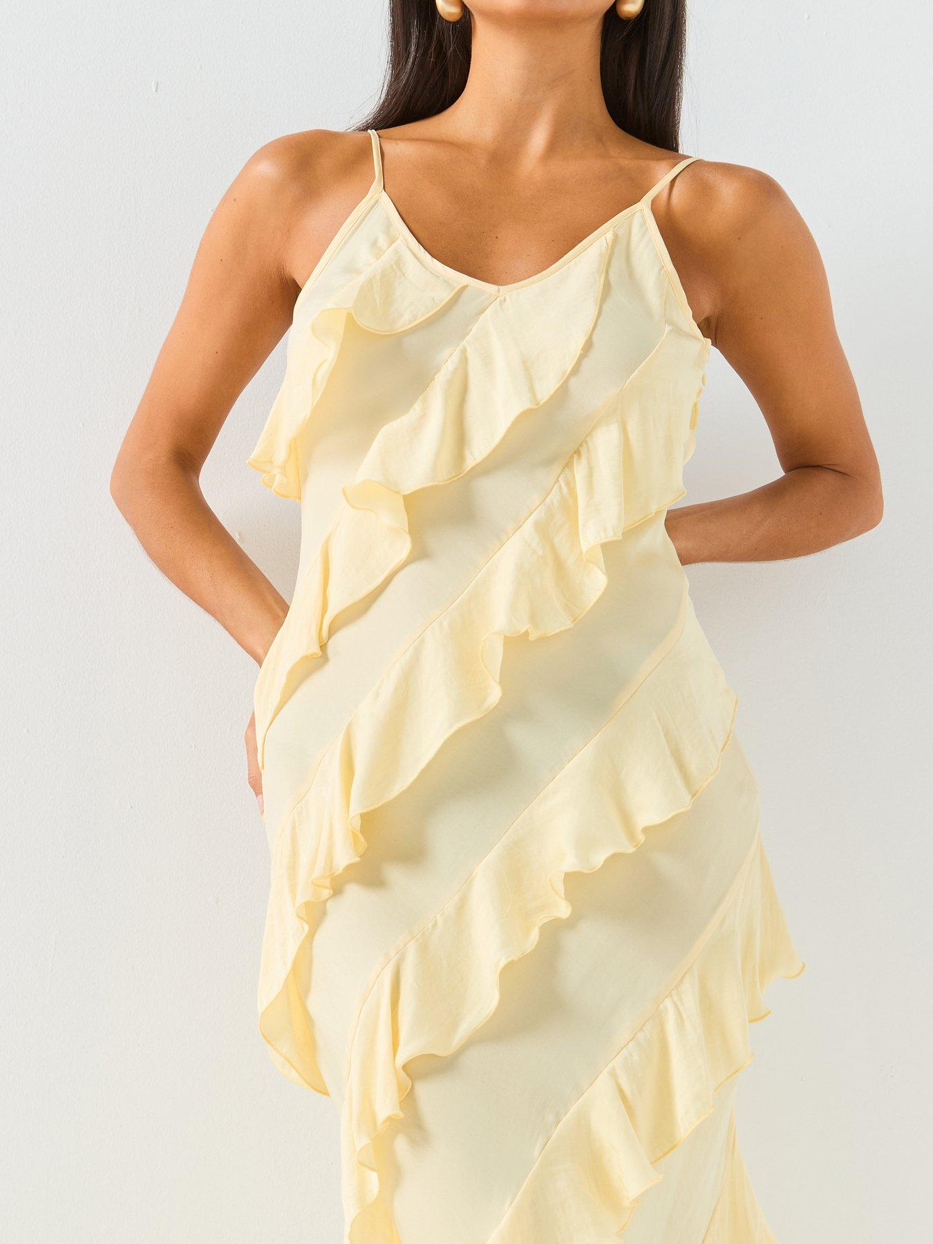 Image 4 of 6 of Vero Moda Ruffle Maxi Dress - Yellow
