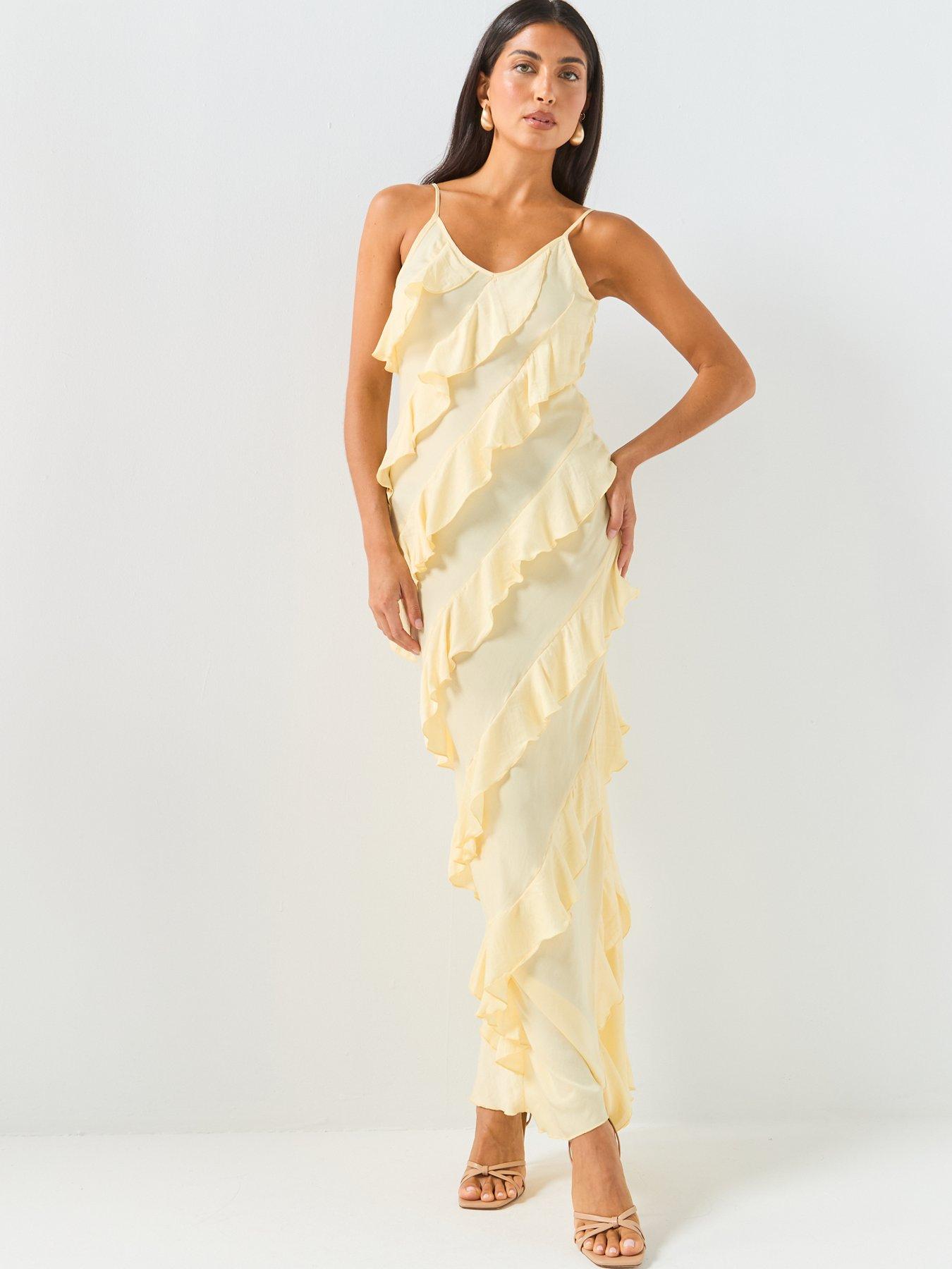 Image 5 of 6 of Vero Moda Ruffle Maxi Dress - Yellow