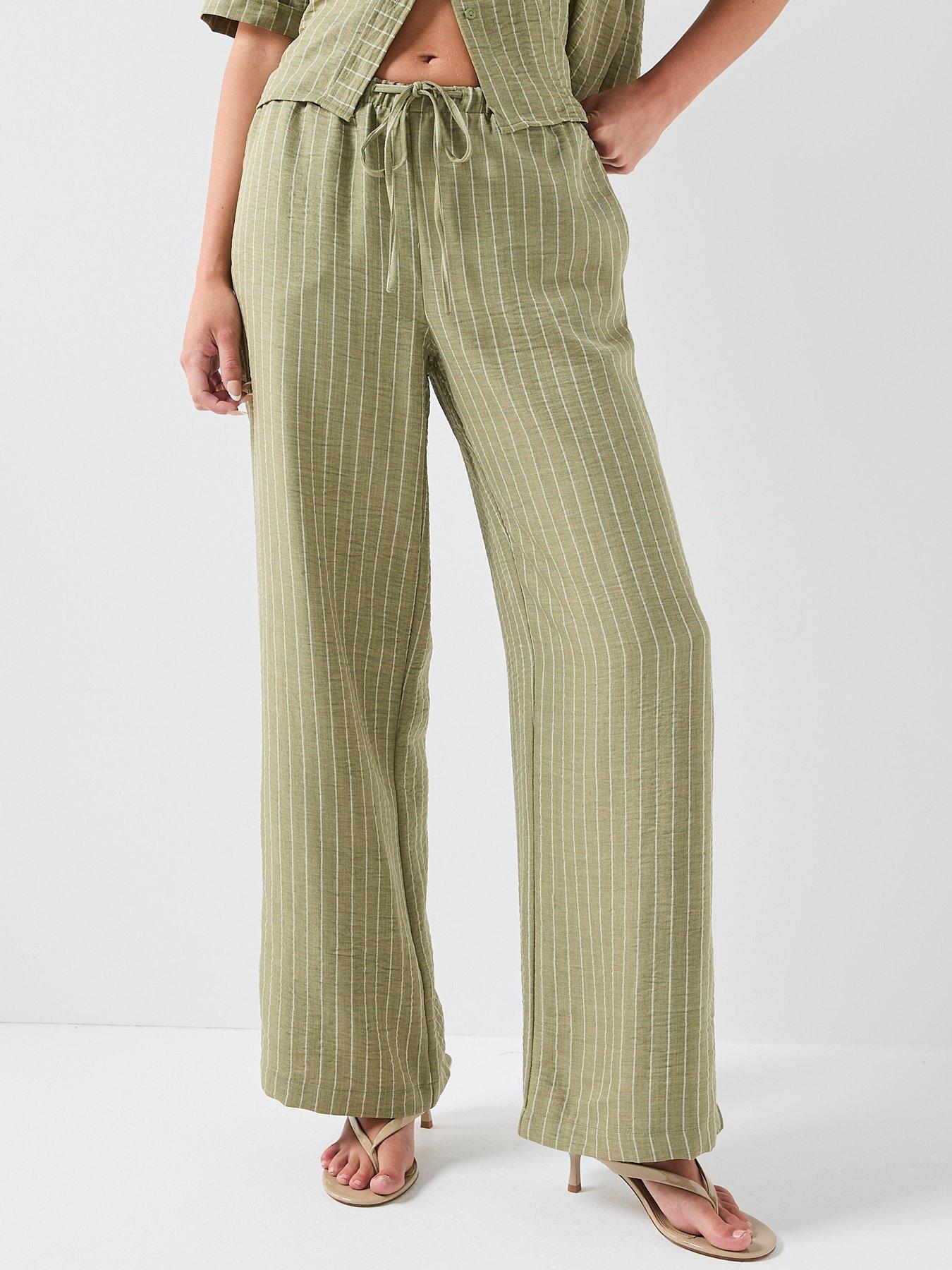 JDY Power Striped Wide Leg Trousers