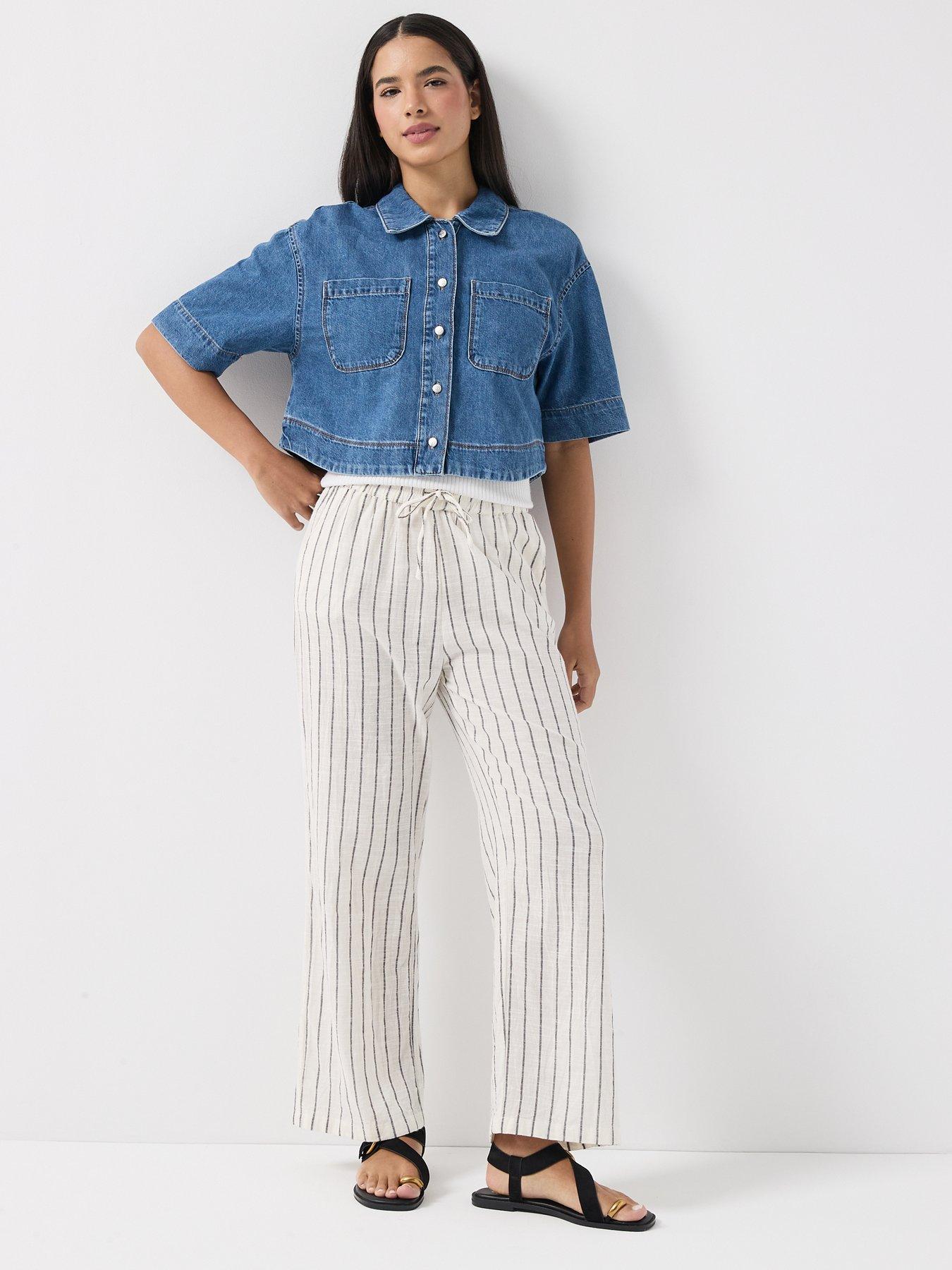 only-onltizana-stripe-loose-pants-greyback