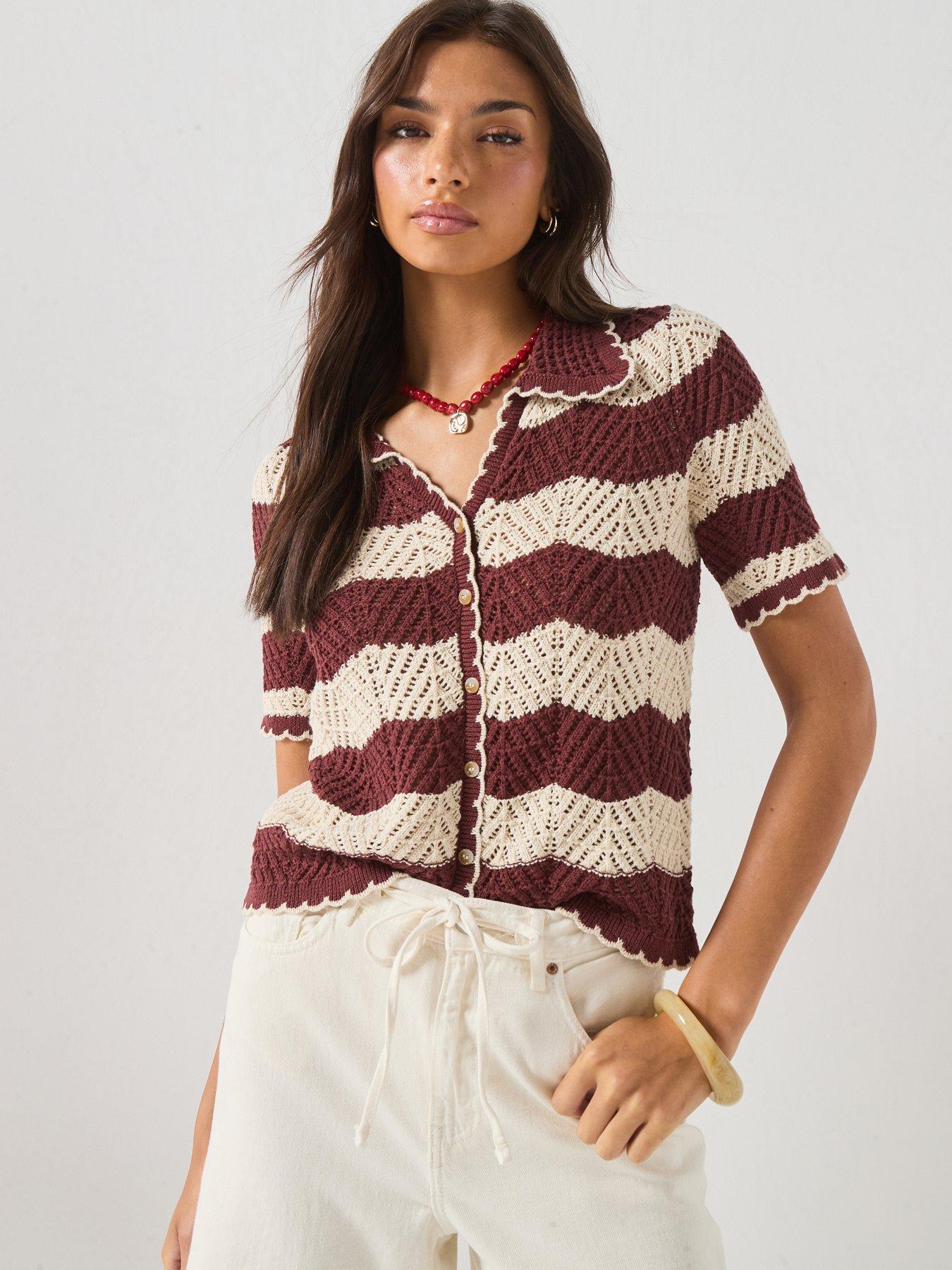 Vero Moda Vmgolden Cove 2/4 Poloneck Cardigan - Brown