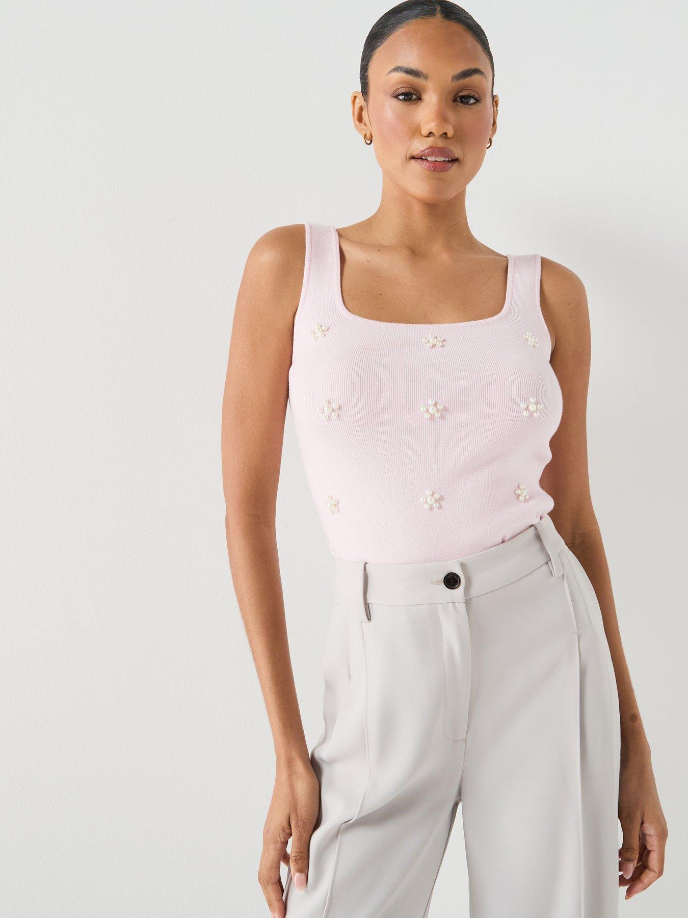 Vero Moda Vmmelessa Square Neck Top - Pink