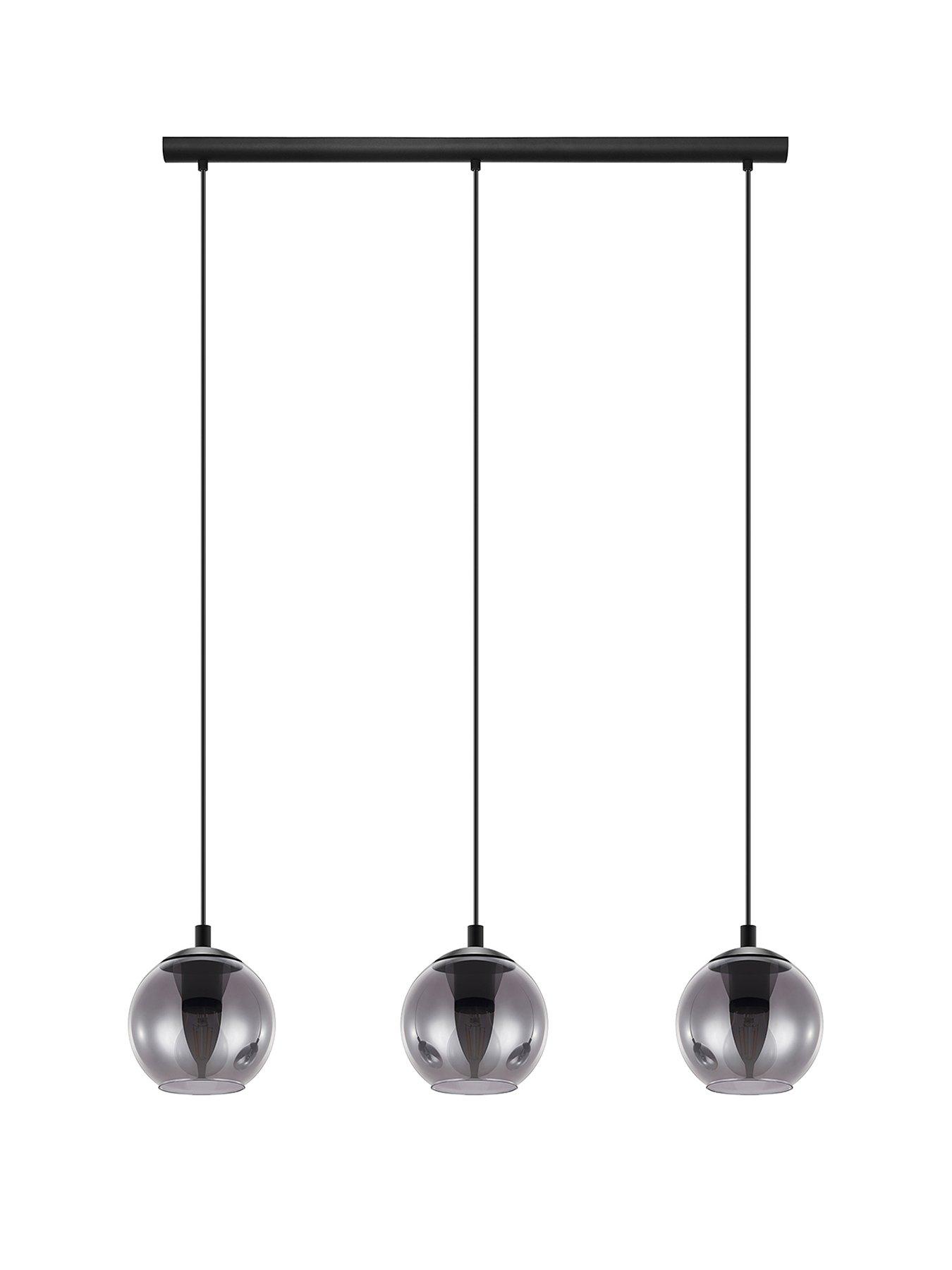 Image 2 of 4 of Eglo Eglo Ariscani Smoked Black Glass 3-light Pendant