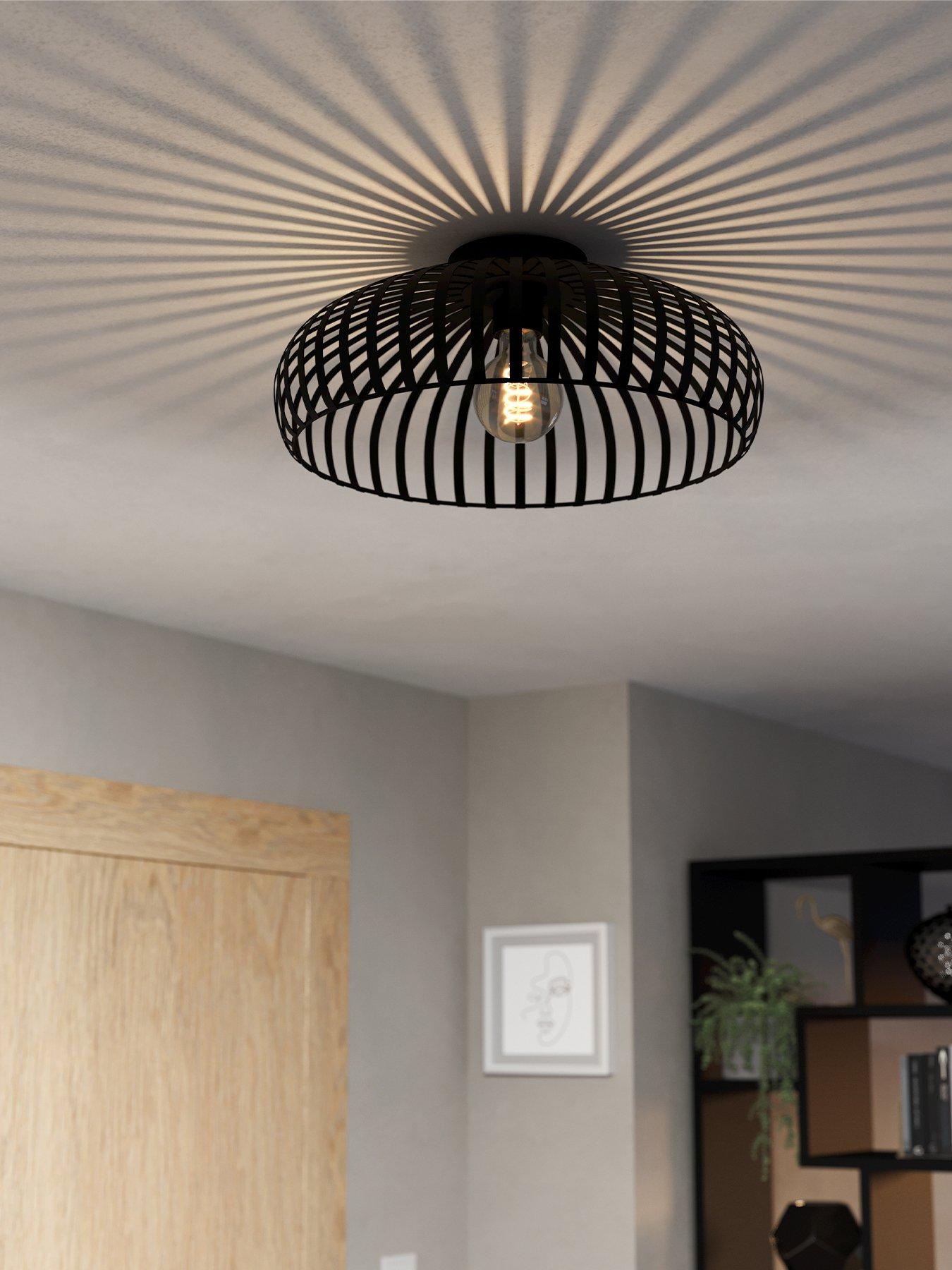 eglo-mogano-3-wireframe-black-flush-ceiling-light-43-cm