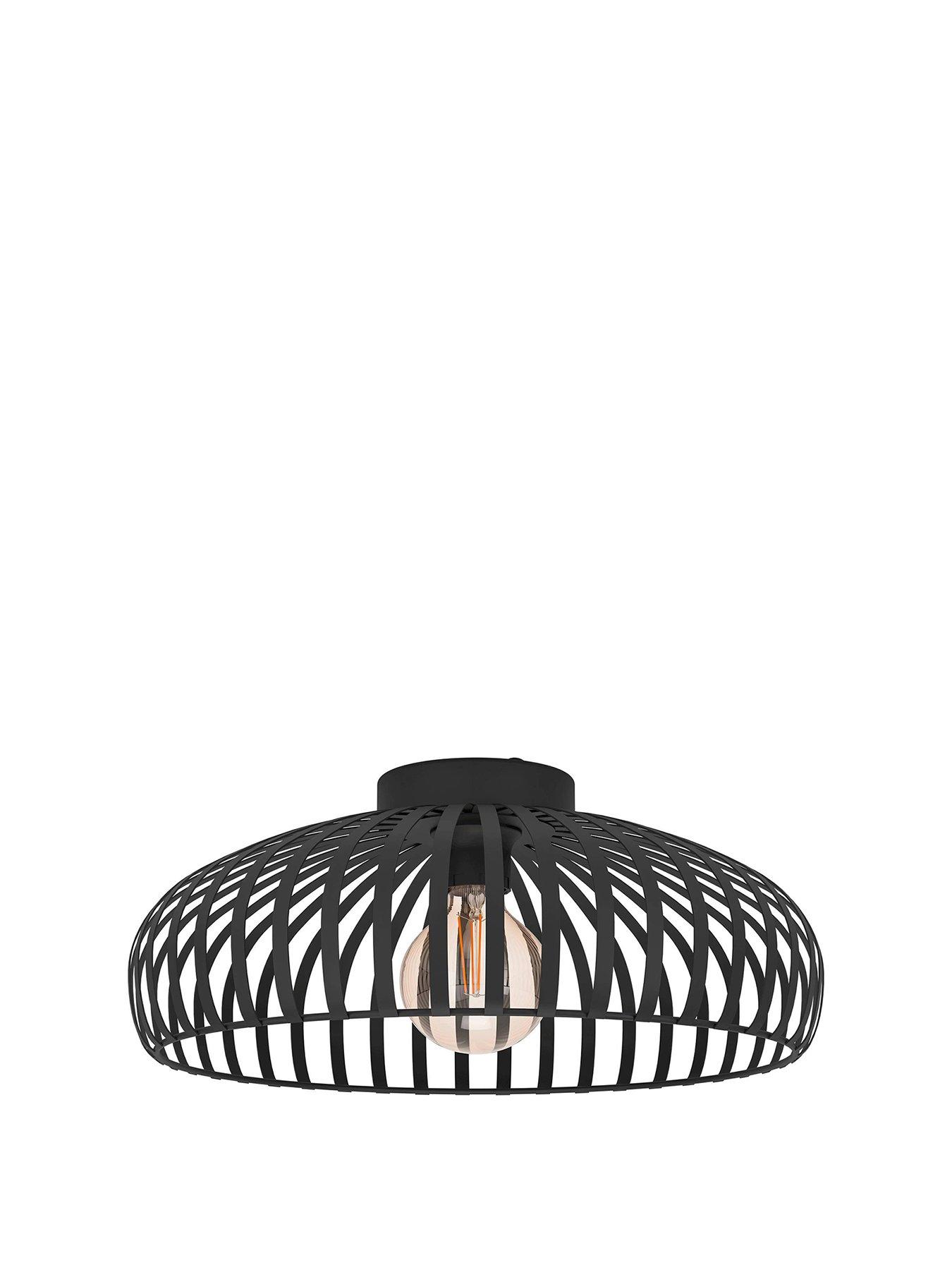 Image 2 of 4 of Eglo Mogano 3 Wireframe Black Flush Ceiling Light: 43 Cm