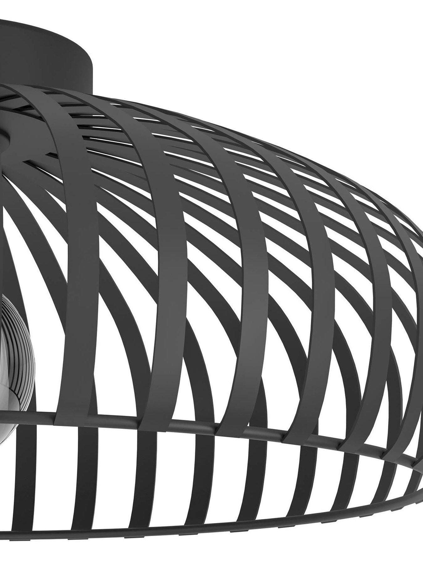 Image 3 of 4 of Eglo Mogano 3 Wireframe Black Flush Ceiling Light: 43 Cm