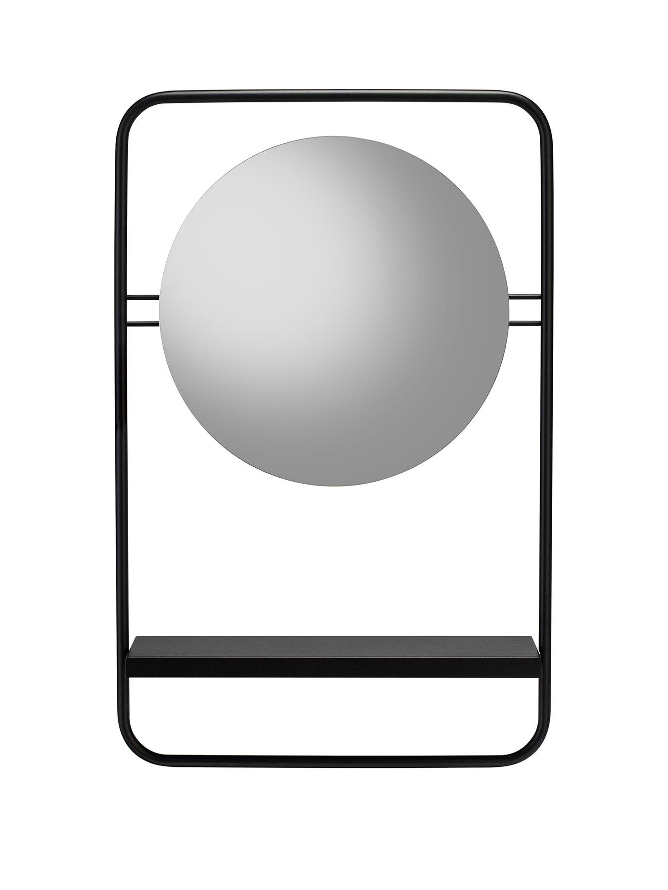 croydex-furzton-round-mirror-matt-black-with-shelfstillFront