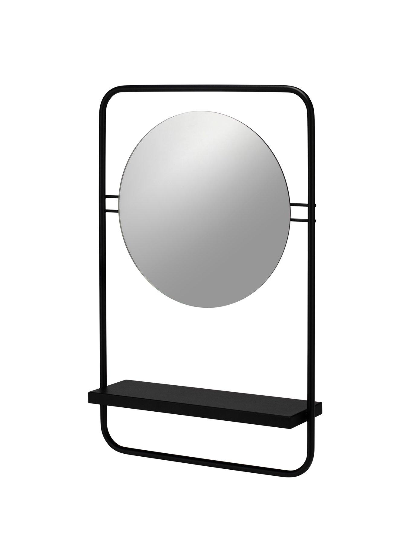 croydex-furzton-round-mirror-matt-black-with-shelfback