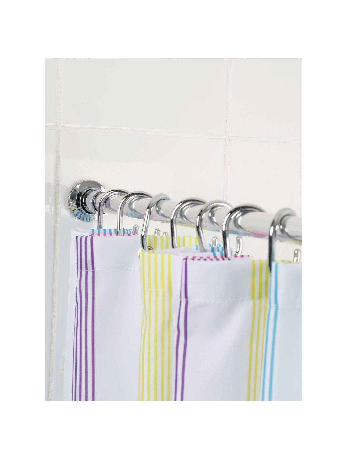 Image 1 of 4 of Croydex Stick 'n' Lock Extendable Shower Curtain Pole Chrome