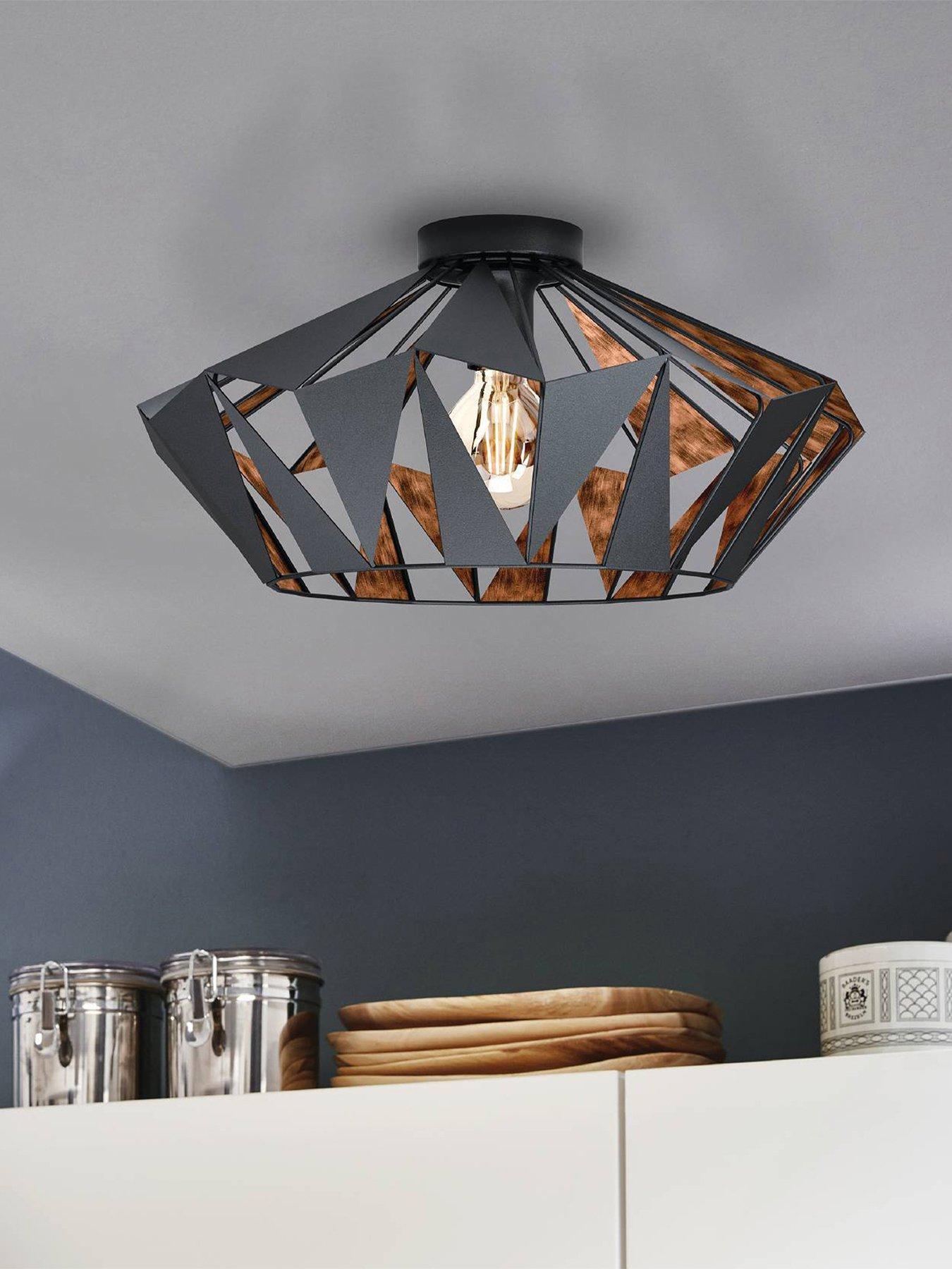 Eglo Eglo Carlton 6-light Black And Copper Metal Ceiling Light (d) 47cm