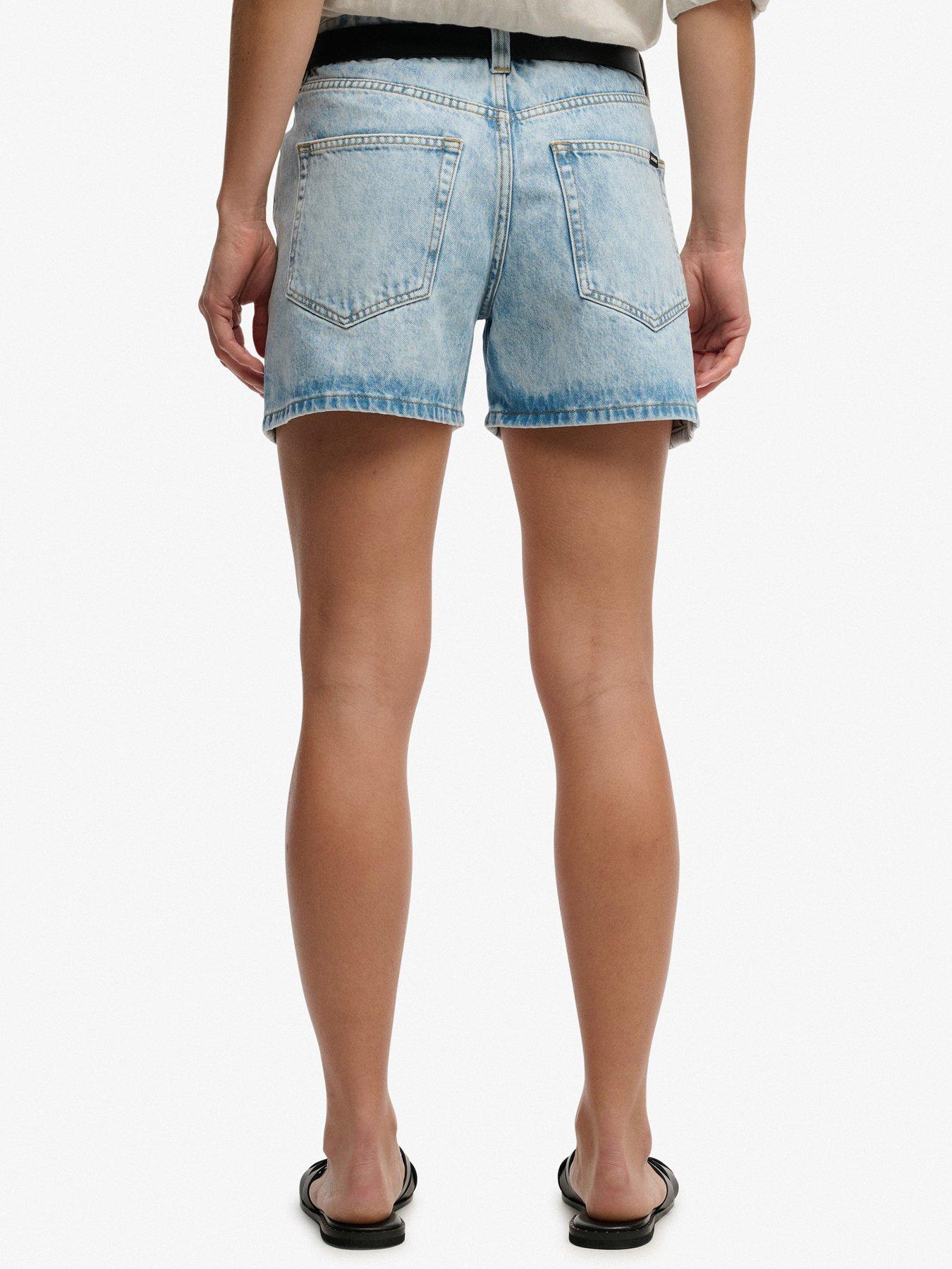 Image 2 of 7 of Superdry Mid Rise Denim Short - Blue
