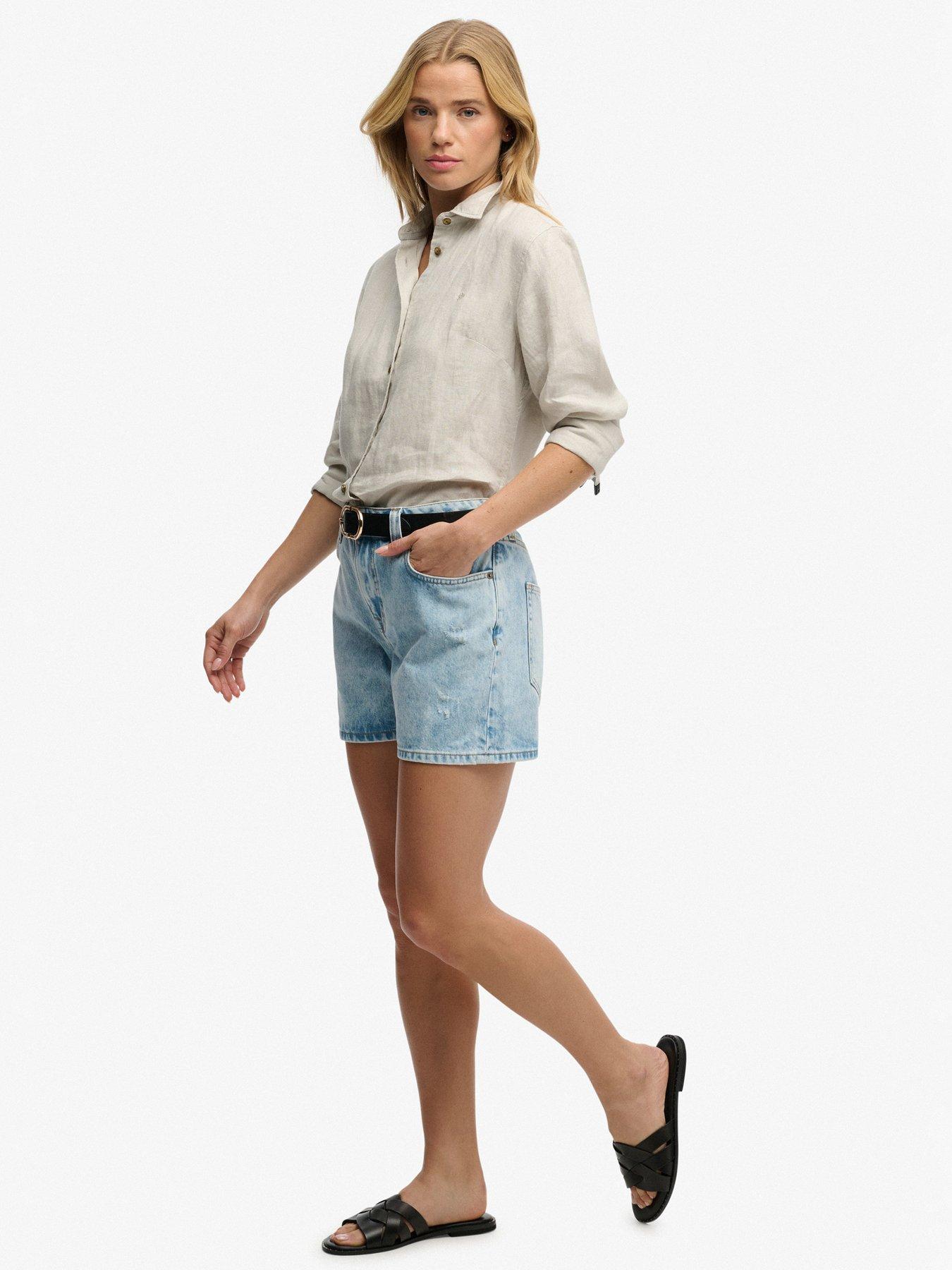 Image 3 of 7 of Superdry Mid Rise Denim Short - Blue