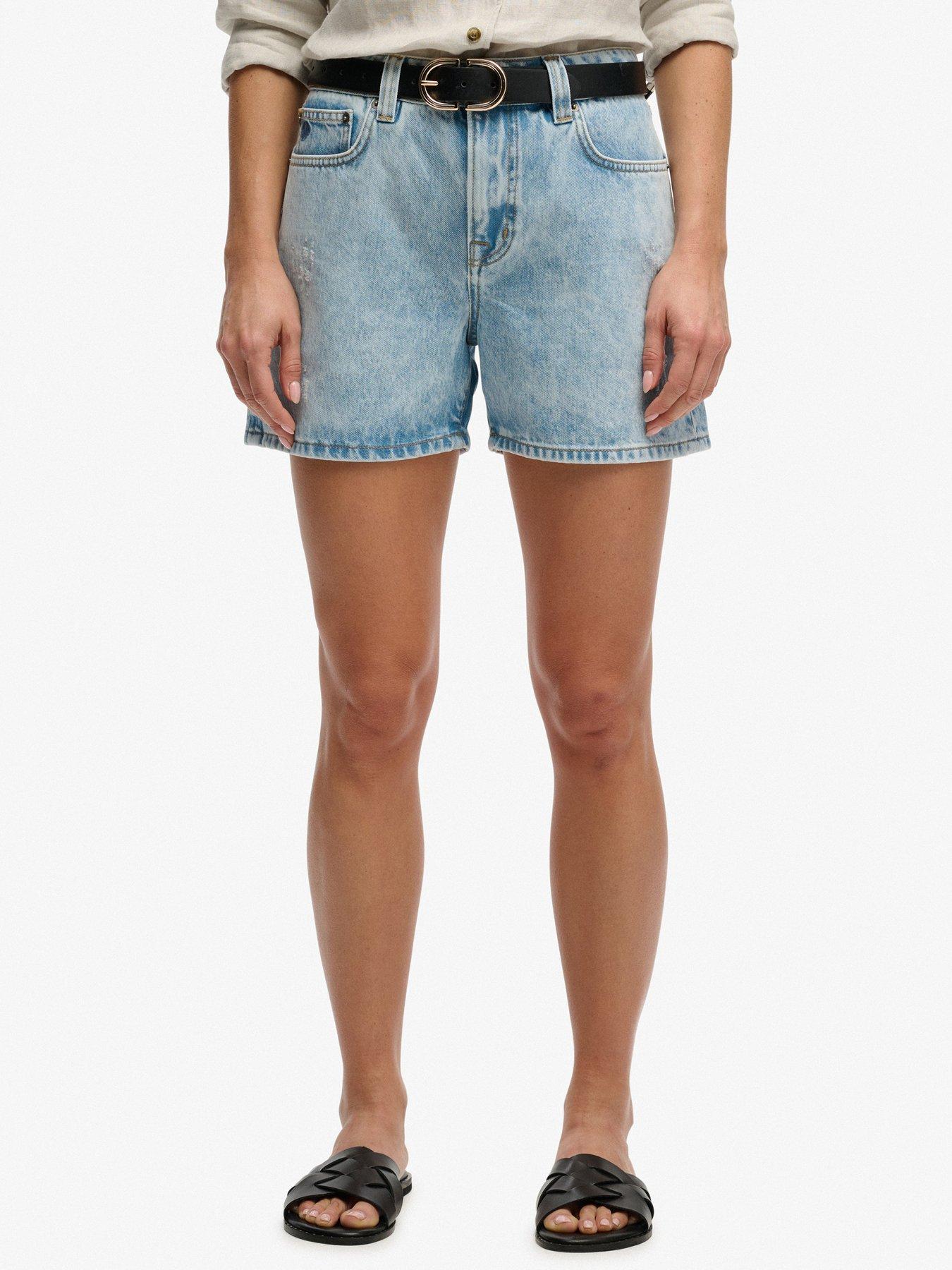 Image 6 of 7 of Superdry Mid Rise Denim Short - Blue