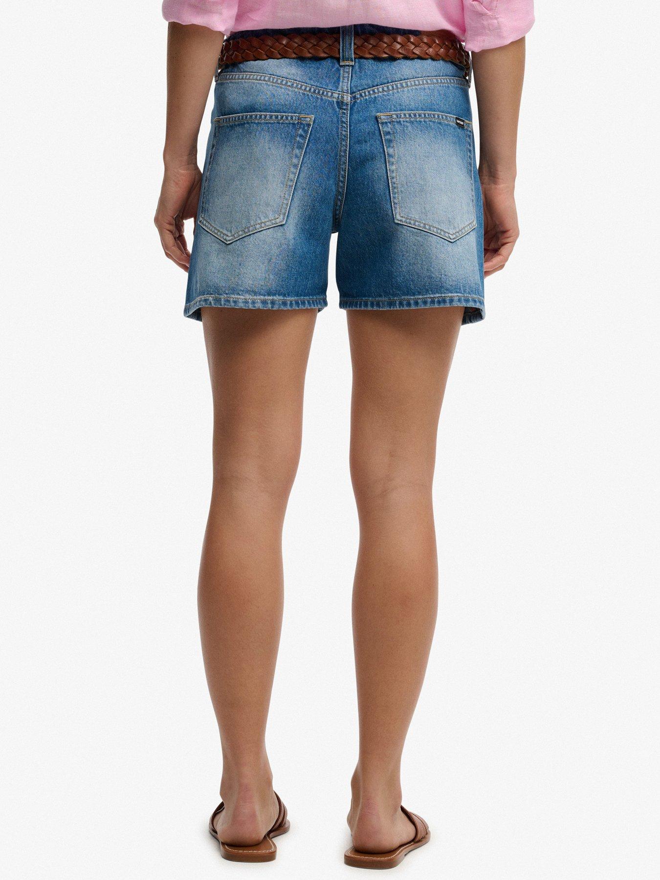 Image 2 of 7 of Superdry Mid Rise Denim Short - Blue