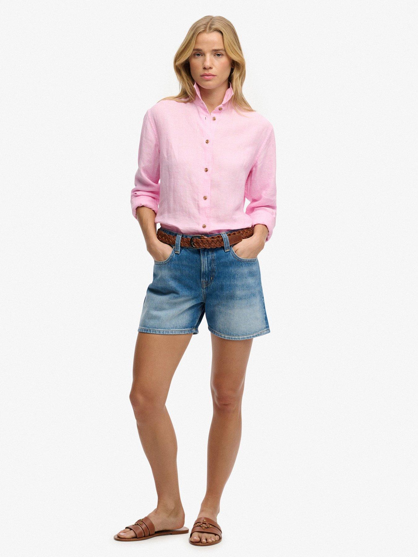 Image 3 of 7 of Superdry Mid Rise Denim Short - Blue